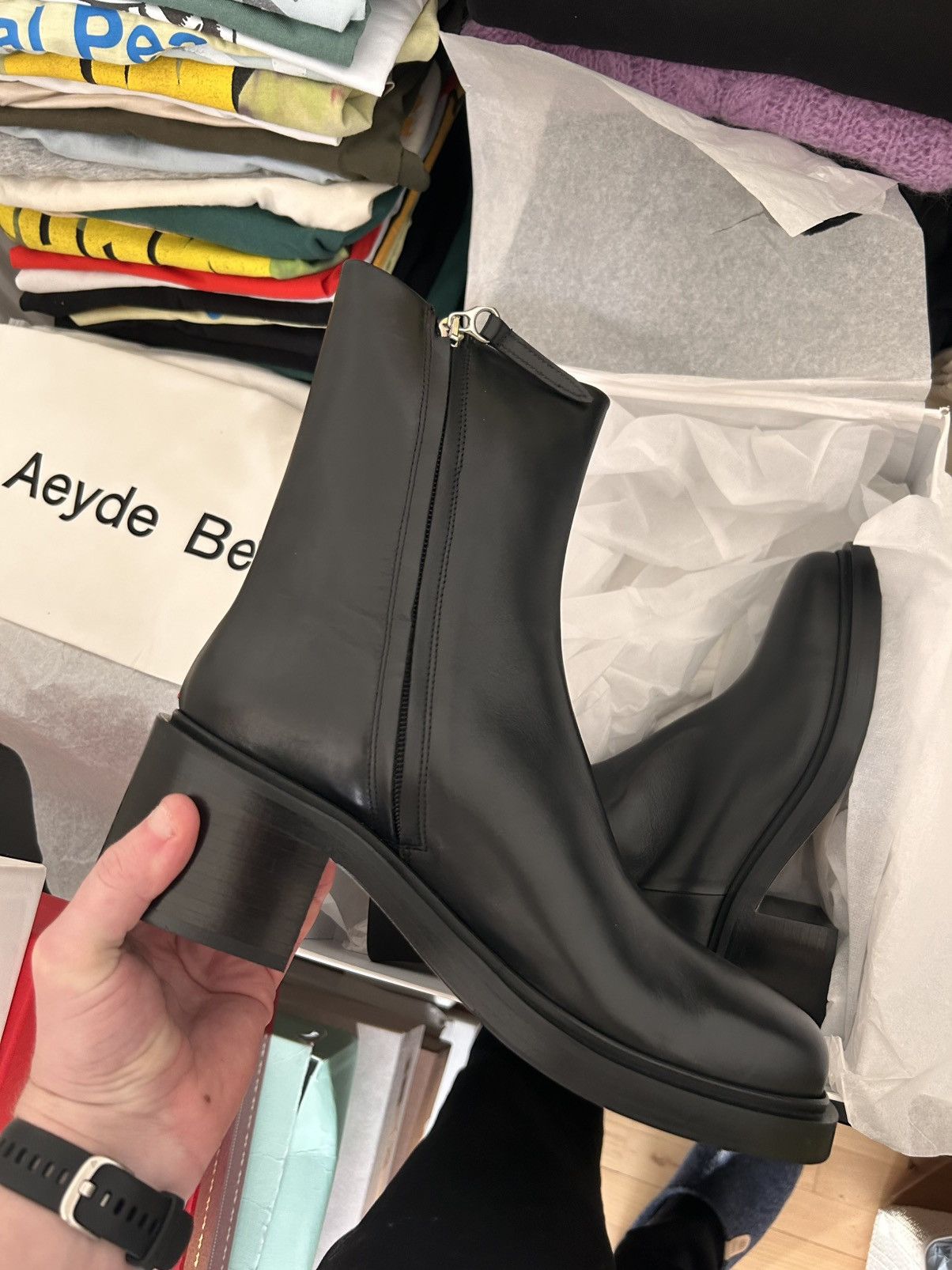 aeyde Aeyde Teddy Calf Leather Boots Size US 10 / IT 40 - 1 Thumbnail