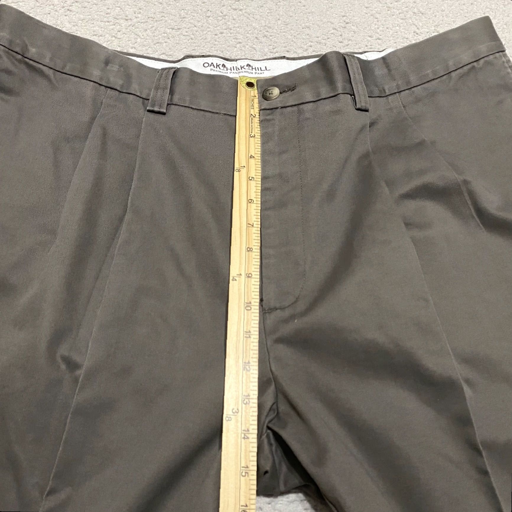 Vintage Oak Hill Men's Dress Pants 46x30 Gray Cotton Straight Leg Big & Tall Dress Pants Mens 46 Gray Oak Hill 29 Inseam Front Pleated Business Workwear Silk? Size US 30 / EU 46 - 4 Thumbnail