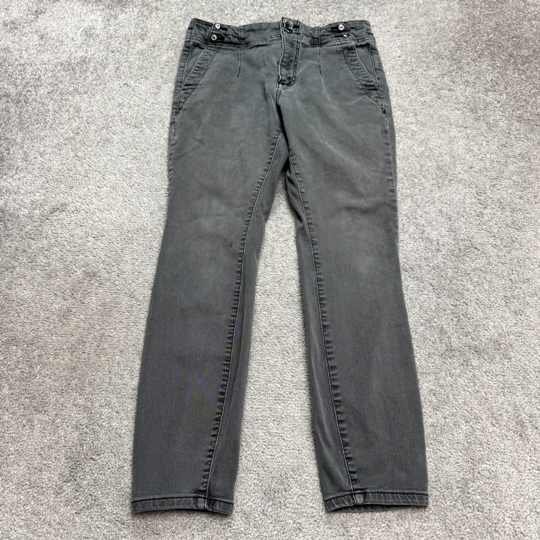 Vintage Anthropologie Pilcro High Rise Skinny Button Fly Denim Jeans Womens 28 Gray Crop Size 28" / US 6 / IT 42 - 2 Thumbnail