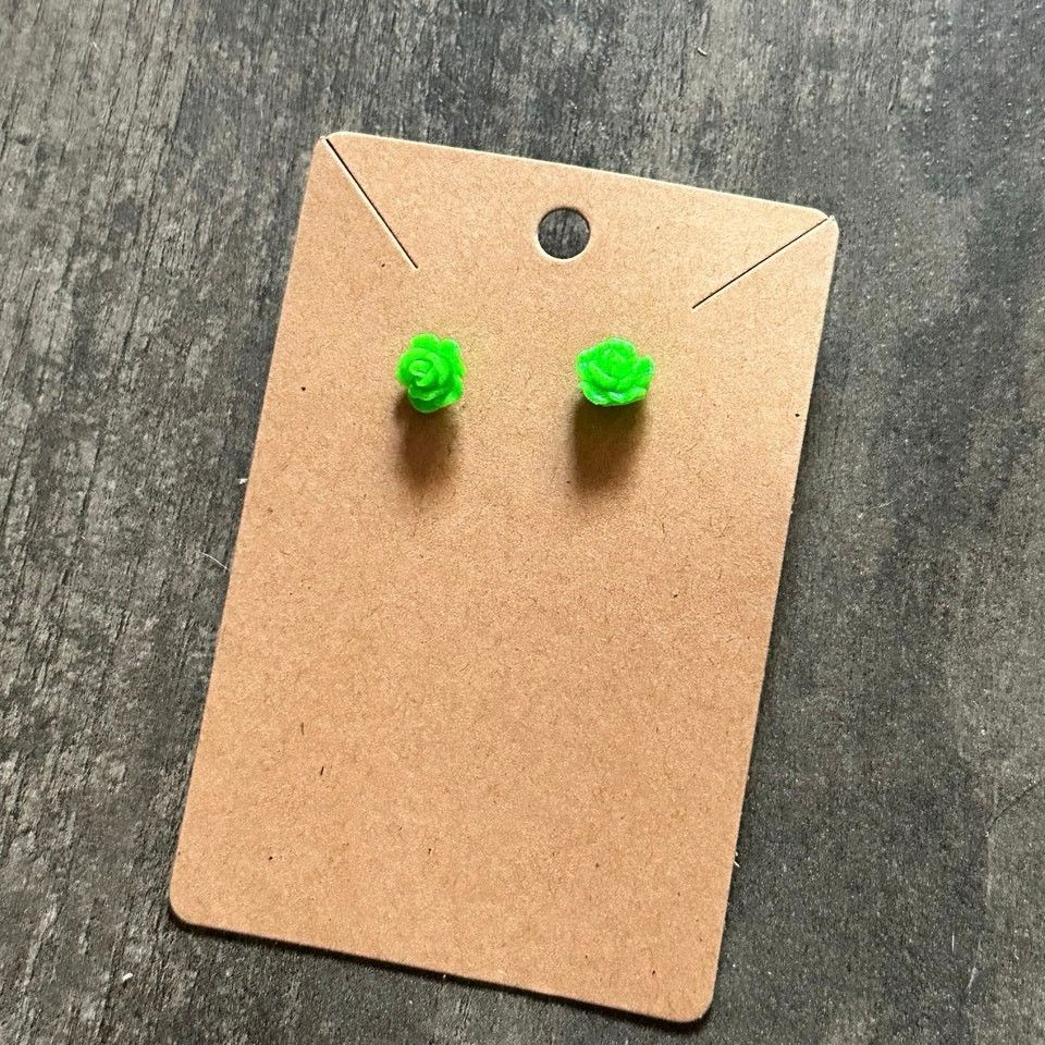 Other green flower stud earrings Size ONE SIZE - 1 Thumbnail