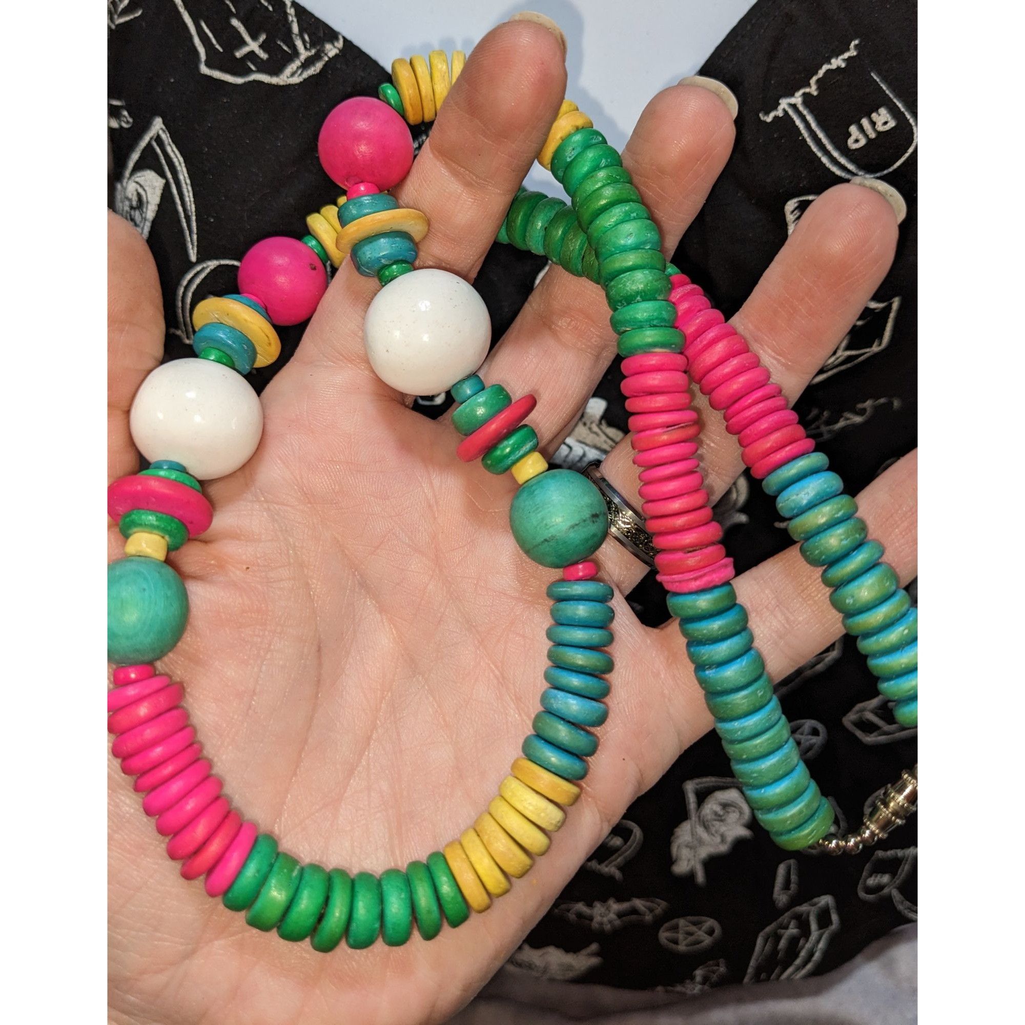 Other Vintage Rainbow Wood Beaded Necklace Size ONE SIZE - 2 Thumbnail