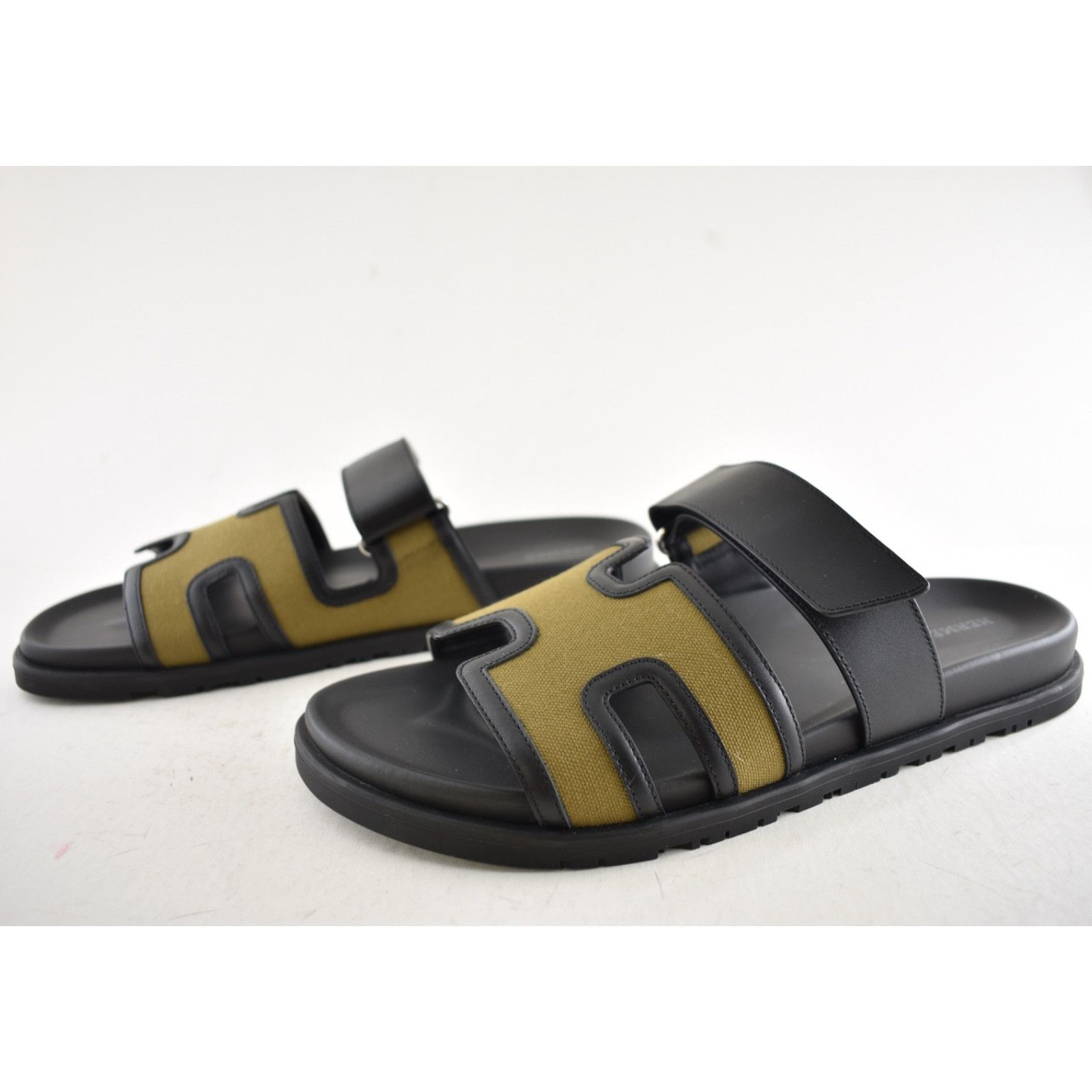 Hermes Hermes Chypre Sandal Mens Black Canvas Cargo Flat 45 12 Size US 12 / EU 45 - 14 Thumbnail