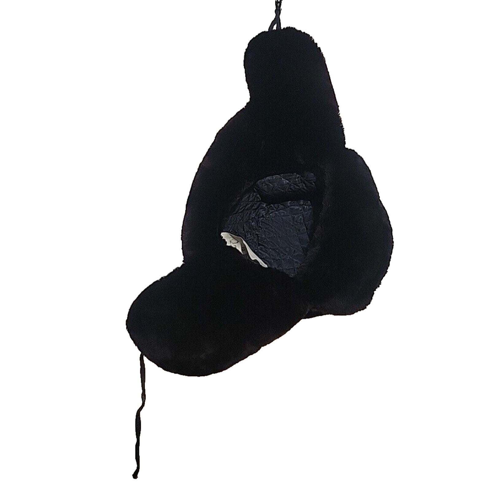 Other Real Russian Black Mouton Sheepskin Fur Ushanka Hat Size XL Size ONE SIZE - 5 Thumbnail