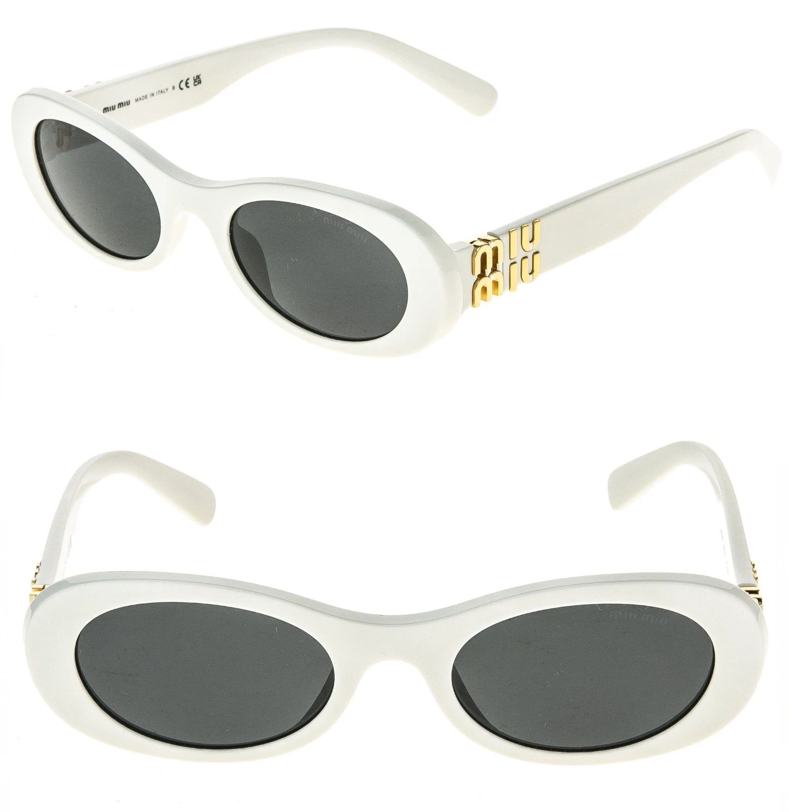 Miu Miu MIU MIU MU06ZS GLIPMSE LOGO 06Z White Logo Oval Luxury Size ONE SIZE - 1 Thumbnail