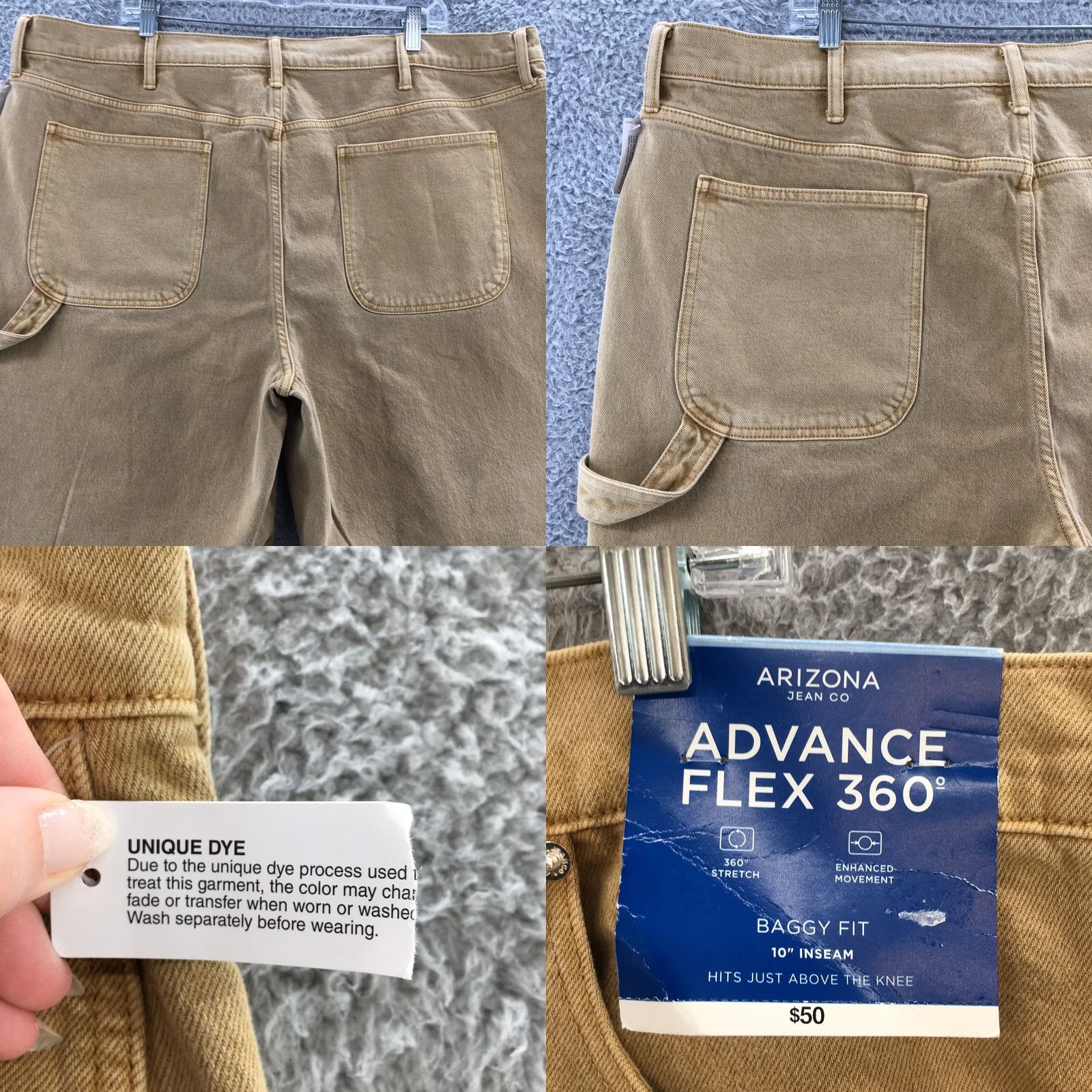 Vintage Arizona Jean Co Advance Flex 360 Shorts Mens 42 Brown Hi-Rise Bermuda 5-Pocket Regular 10in Inseam NEW Size US 42 / EU 58 - 9 Thumbnail