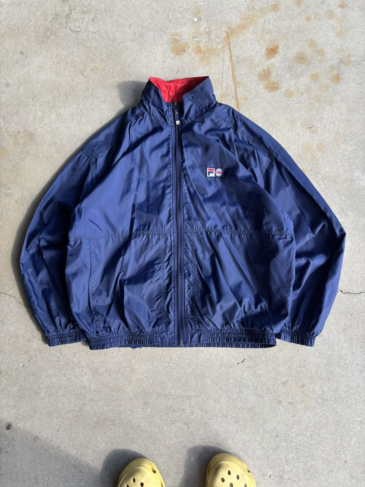 Fila Crazy Vintage 90s Fila Blue & Red Two Tone Windbreaker Size US XL / EU 56 / 4 - 1 Thumbnail