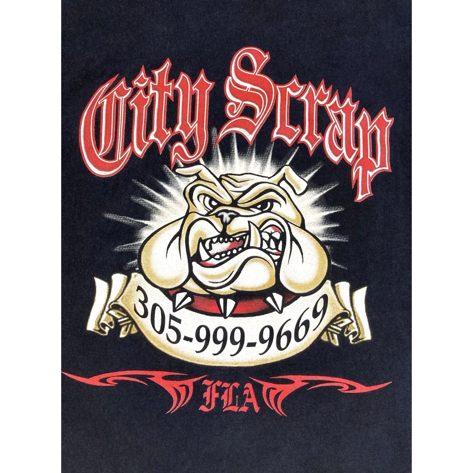 Delta VINTAGE City Scrap Miami Dog Graphic T-shirt Men XL Black Short Sleeve Size US XL / EU 56 / 4 - 2 Thumbnail