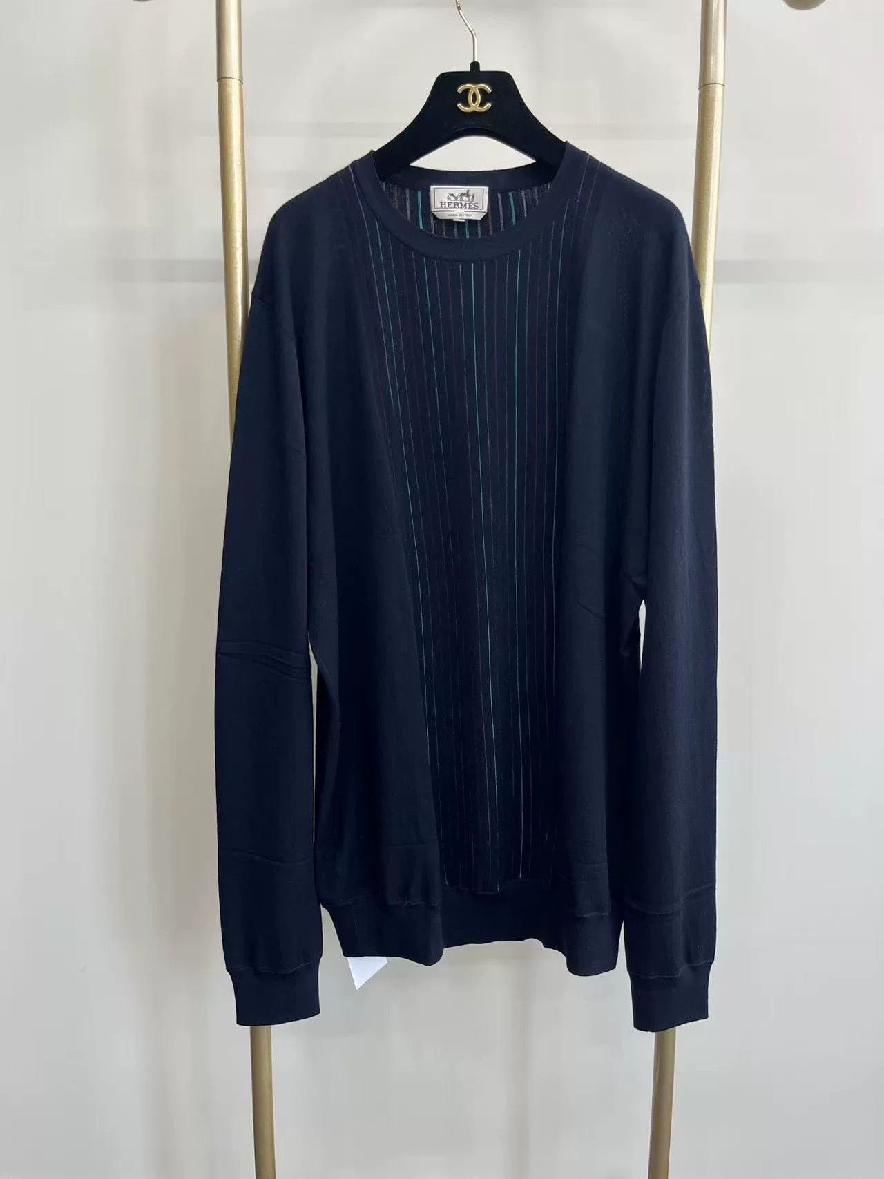 Hermes Hermes Striped Wool Knit Sweater XXL Size US XXL / EU 58 / 5 - 1 Thumbnail