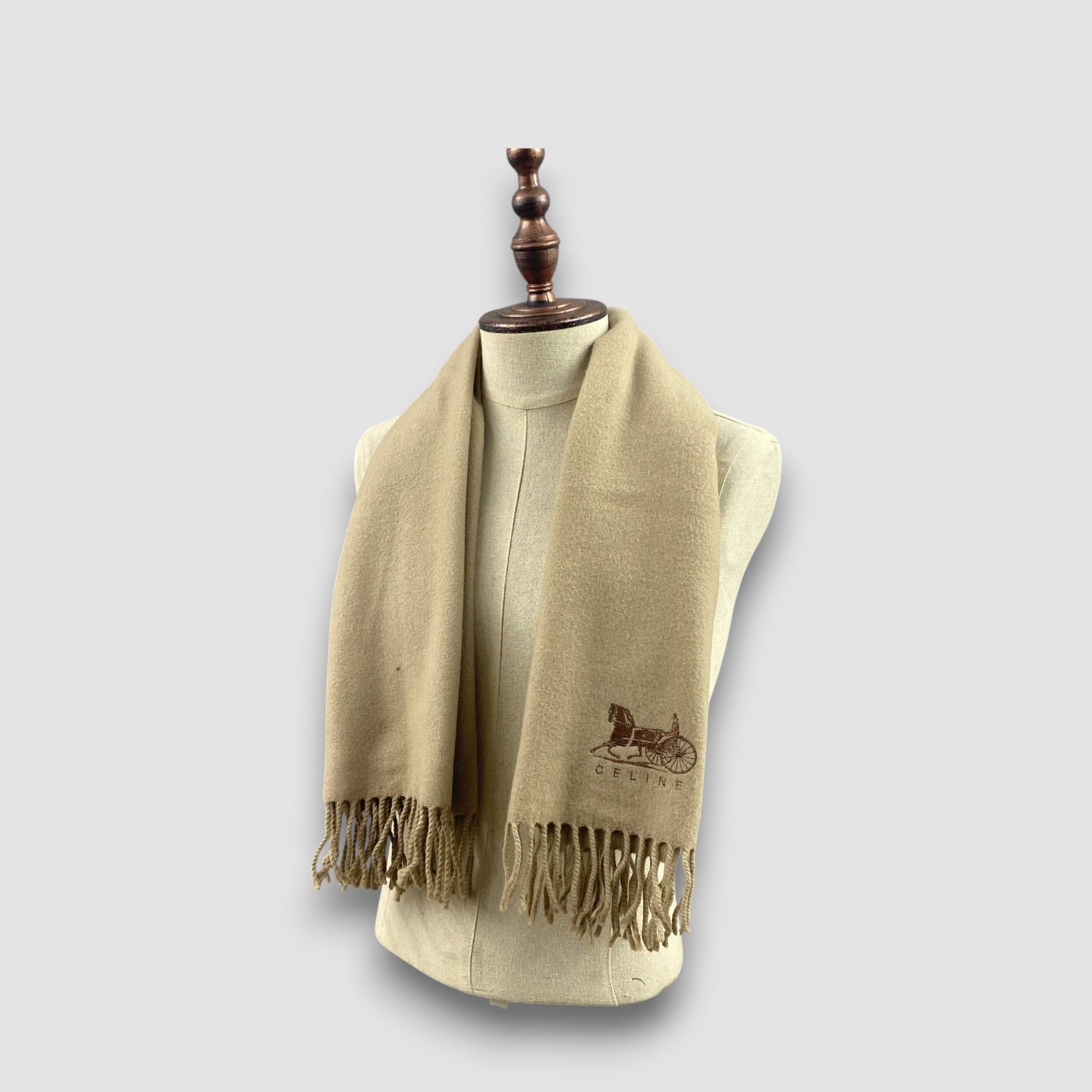 Celine Vintage Celine Scarf Muffler Wool Shawls Babushka Scarves Size ONE SIZE - 2 Thumbnail