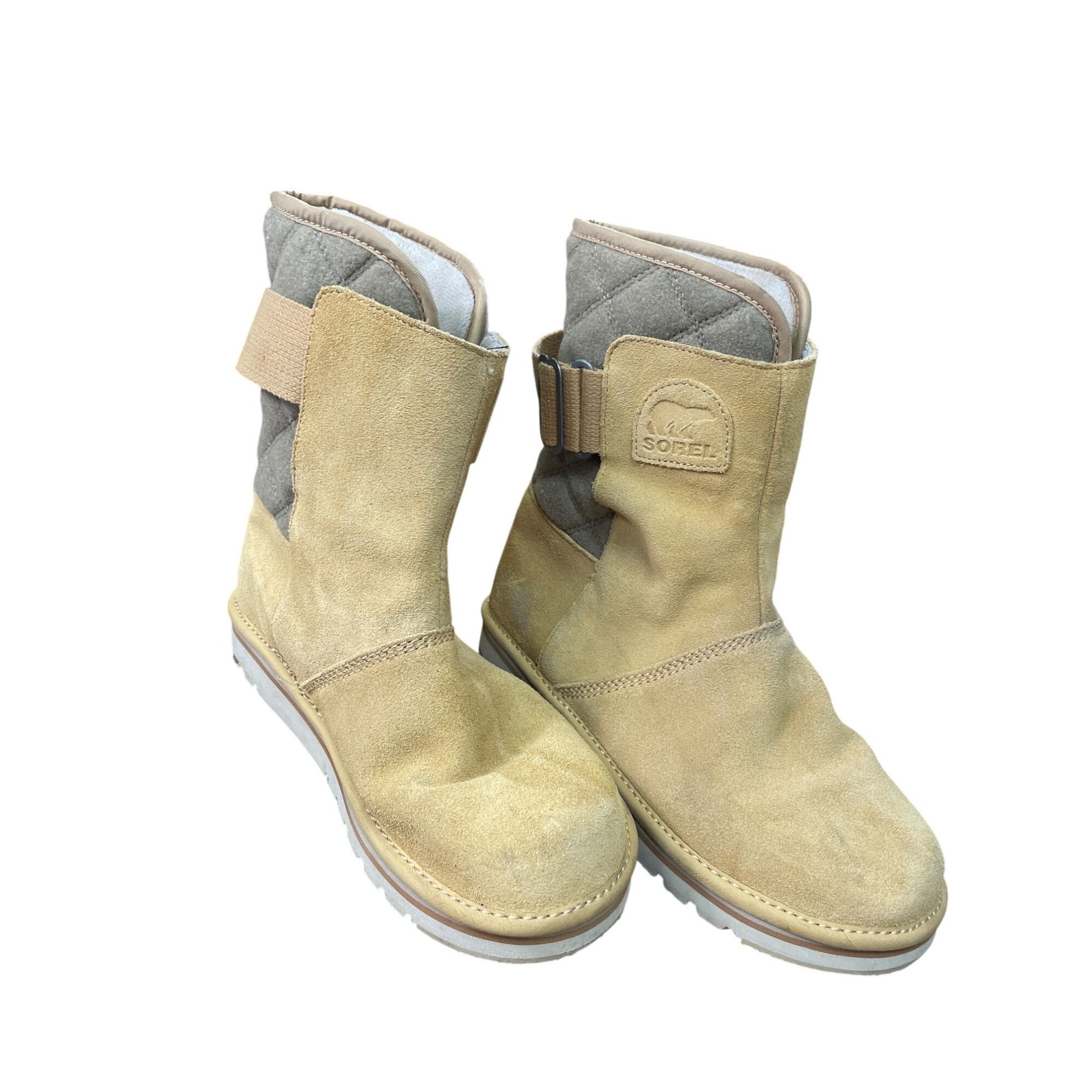 SOREL Sorel womans tan gray suede lined winter fall mid calf boots Size US 9 / IT 39 - 23 Thumbnail