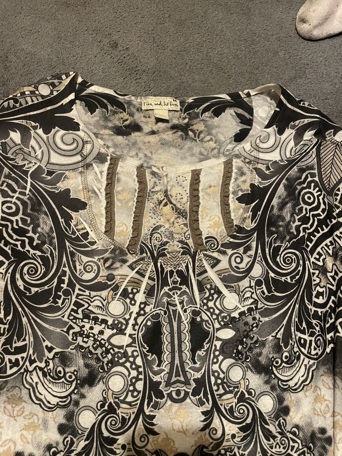 Designer × Vintage Sick women blouse with designs Size M / US 6-8 / IT 42-44 - 3 Thumbnail