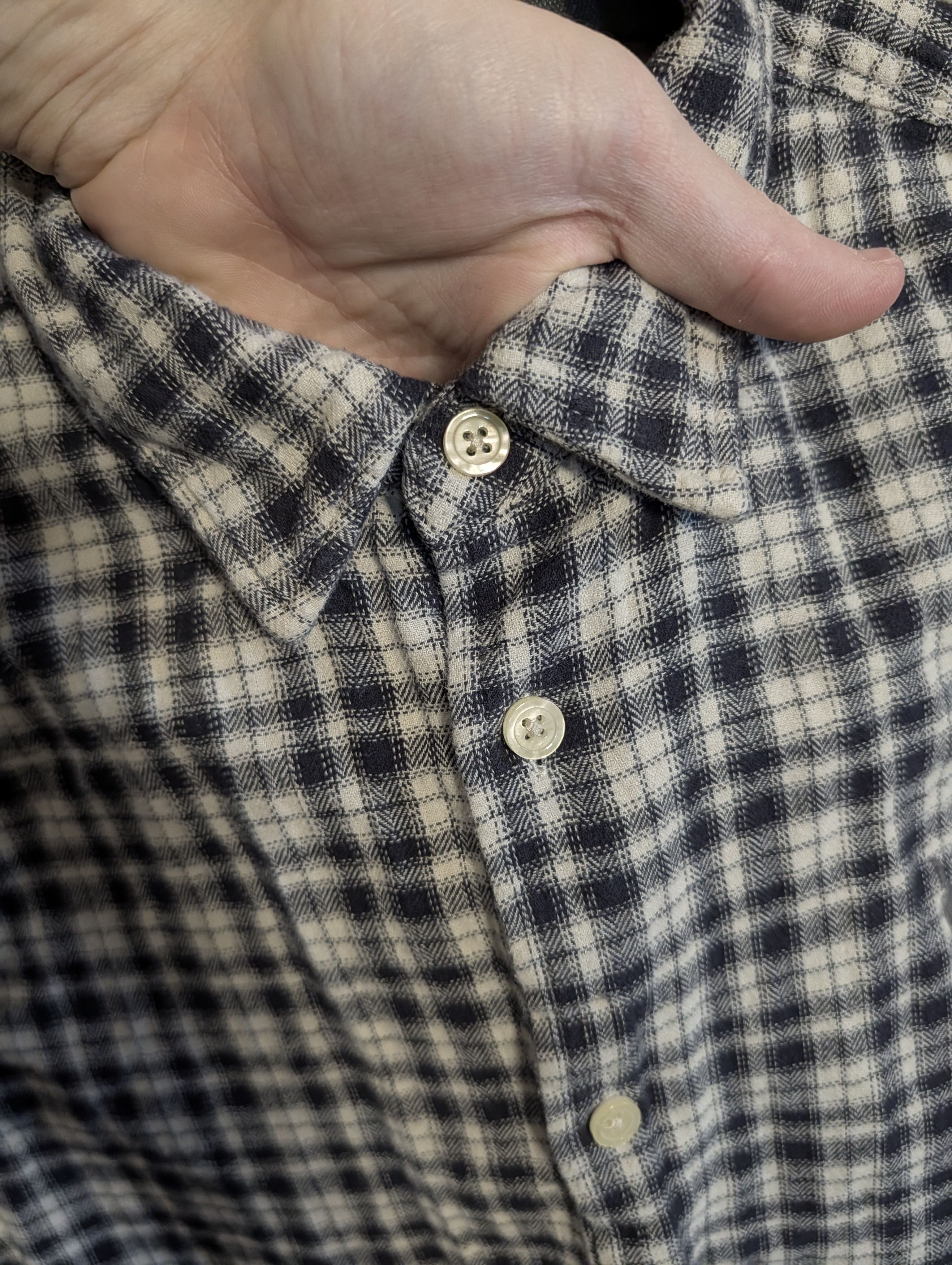 Allsaints Black/white plaid flannel button-down logo shirt Small Size US S / EU 44-46 / 1 - 5 Thumbnail