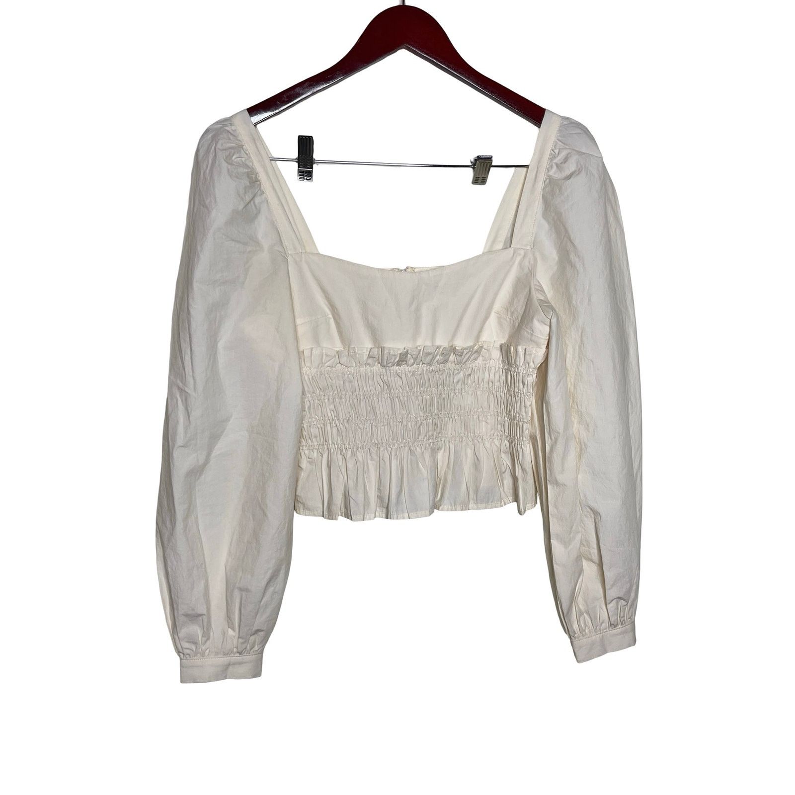 Ciao Lucia Ciao Lucia cream Katina crop top ballon sleeves sz XS Size XS / US 0-2 / IT 36-38 - 1 Thumbnail