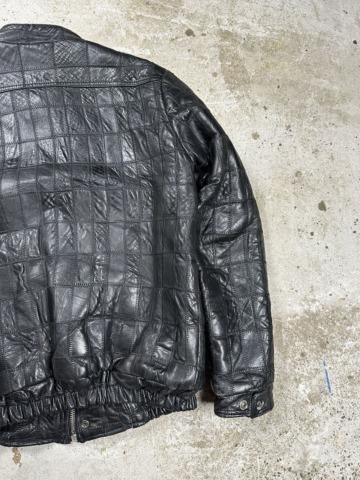 Vintage Vintage 90s Black Patchwork Leather Jacket Moto Size US M / EU 48-50 / 2 - 9 Thumbnail