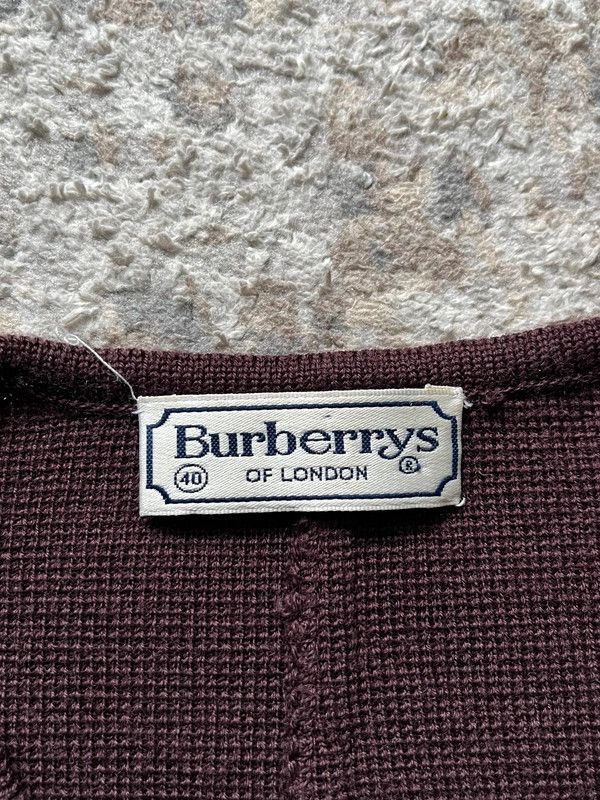 Burberry Burberry's Of London Sz 40 / L 60% Wool Cardigan Vintage 90s Size L / US 10 / IT 46 - 2 Thumbnail