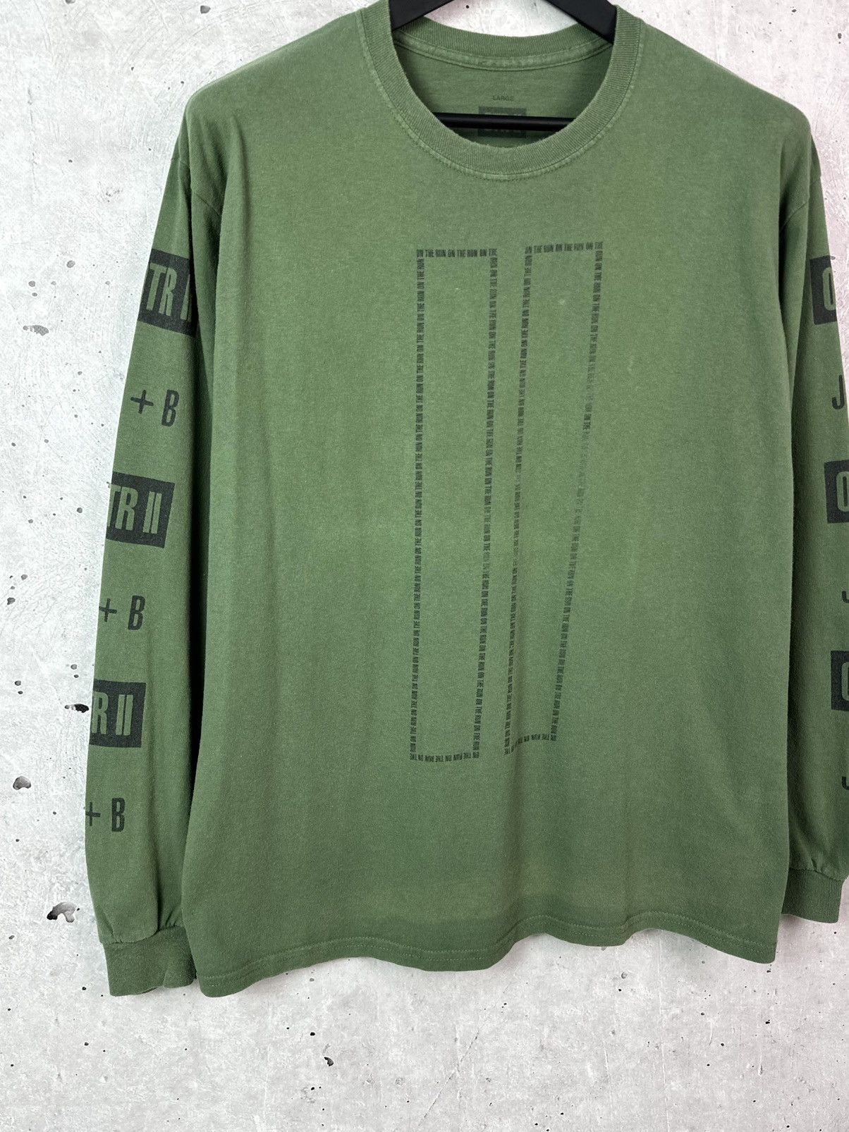 Jay-Z Jay-Z x Beyonce OTR 2 World Tour Green Printed Long Sleeve Size US L / EU 52-54 / 3 - 2 Thumbnail