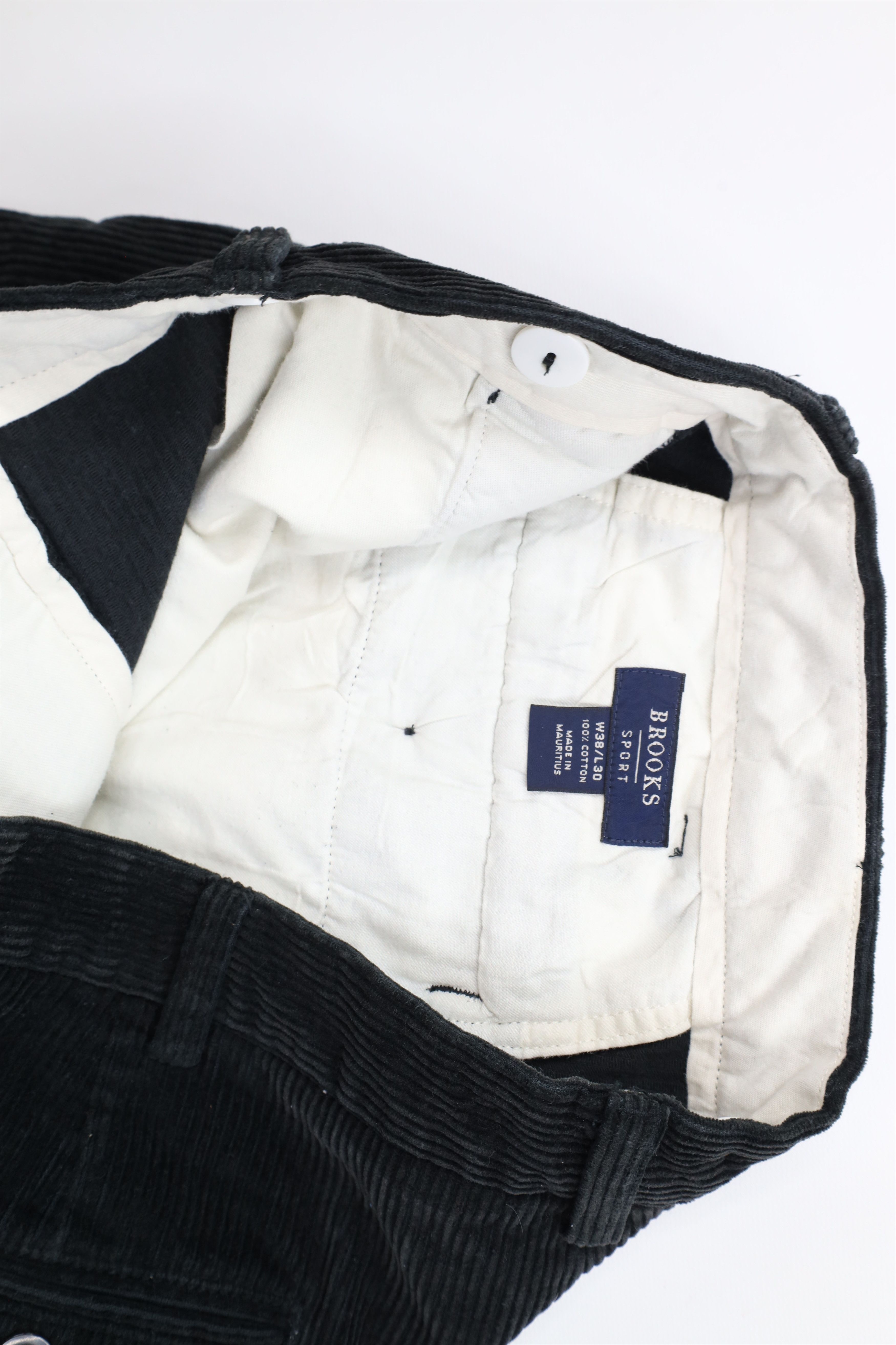 Brooks Brothers × Vintage Vintage 90s Brooks Brothers Wide Leg Corduroy Pants Black Size US 38 / EU 54 - 6 Thumbnail