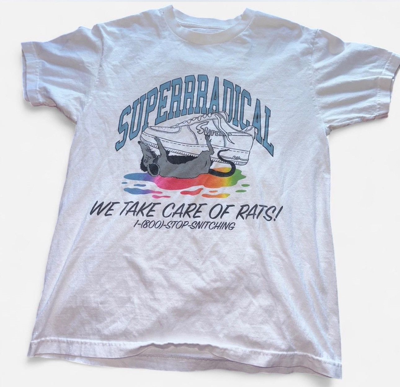 Superrradical Superrradical "We Take Care of Rats" Graphic Tee - Rare Size US M / EU 48-50 / 2 - 2 Thumbnail