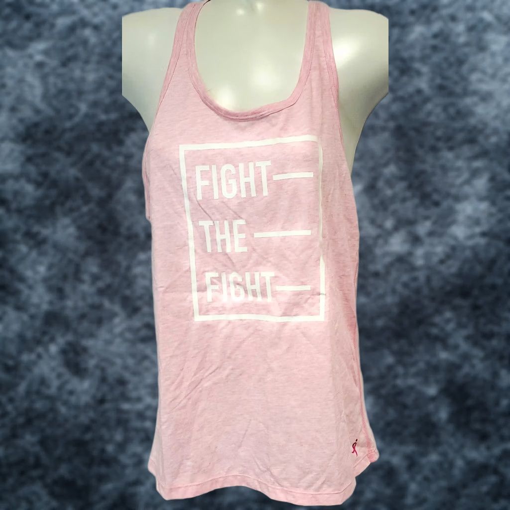 New Balance Womens New Balance Heathertech Graphic Pink Fight The Fight Tank Top Shirt Size S / US 4 / IT 40 - 1 Thumbnail