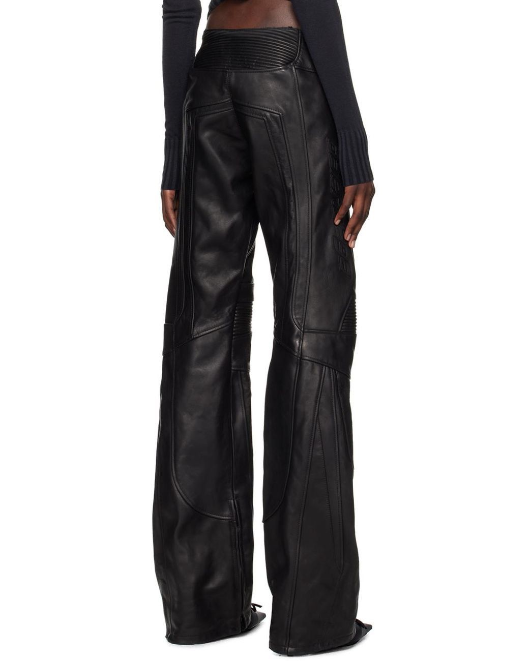 Balenciaga Balenciaga Women's Low Waist Biker Pants in Black Size 26" / US 2 / IT 38 - 4 Thumbnail