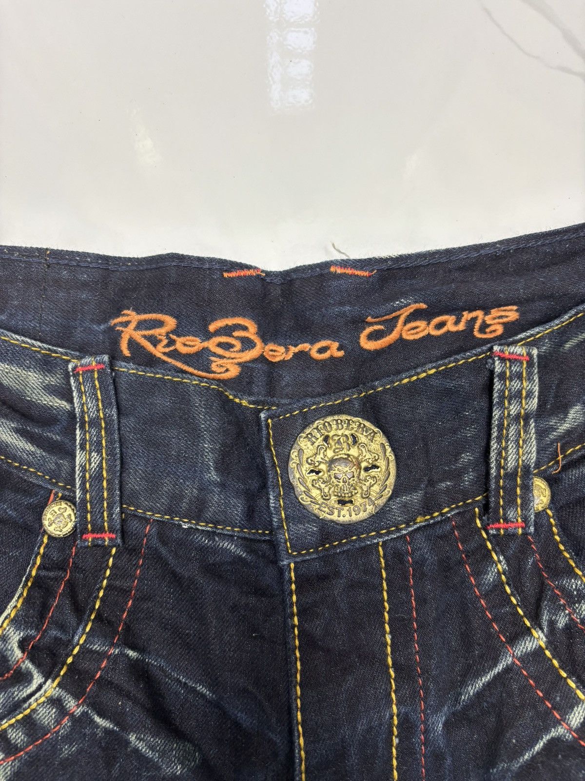 If Six Was Nine 🔥RIOBERA JEANS Embroidery Denim Blue Jeans Size US 32 / EU 48 - 9 Thumbnail