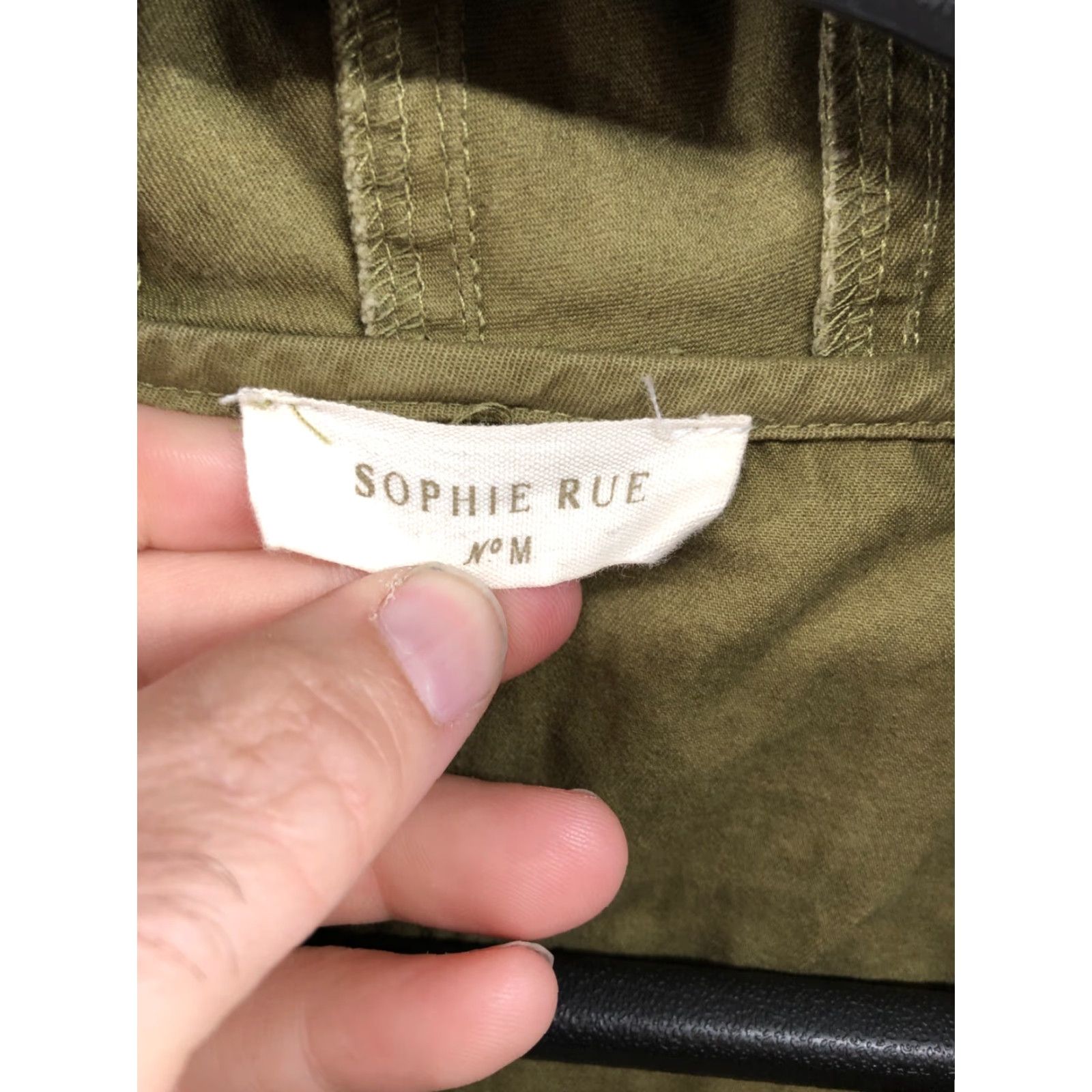 Vintage Sophie Rue Jacket Womens M Green Cinch Waist Pockets Round Neck Zip Woven Coat Top Size M / US 6-8 / IT 42-44 - 6 Thumbnail