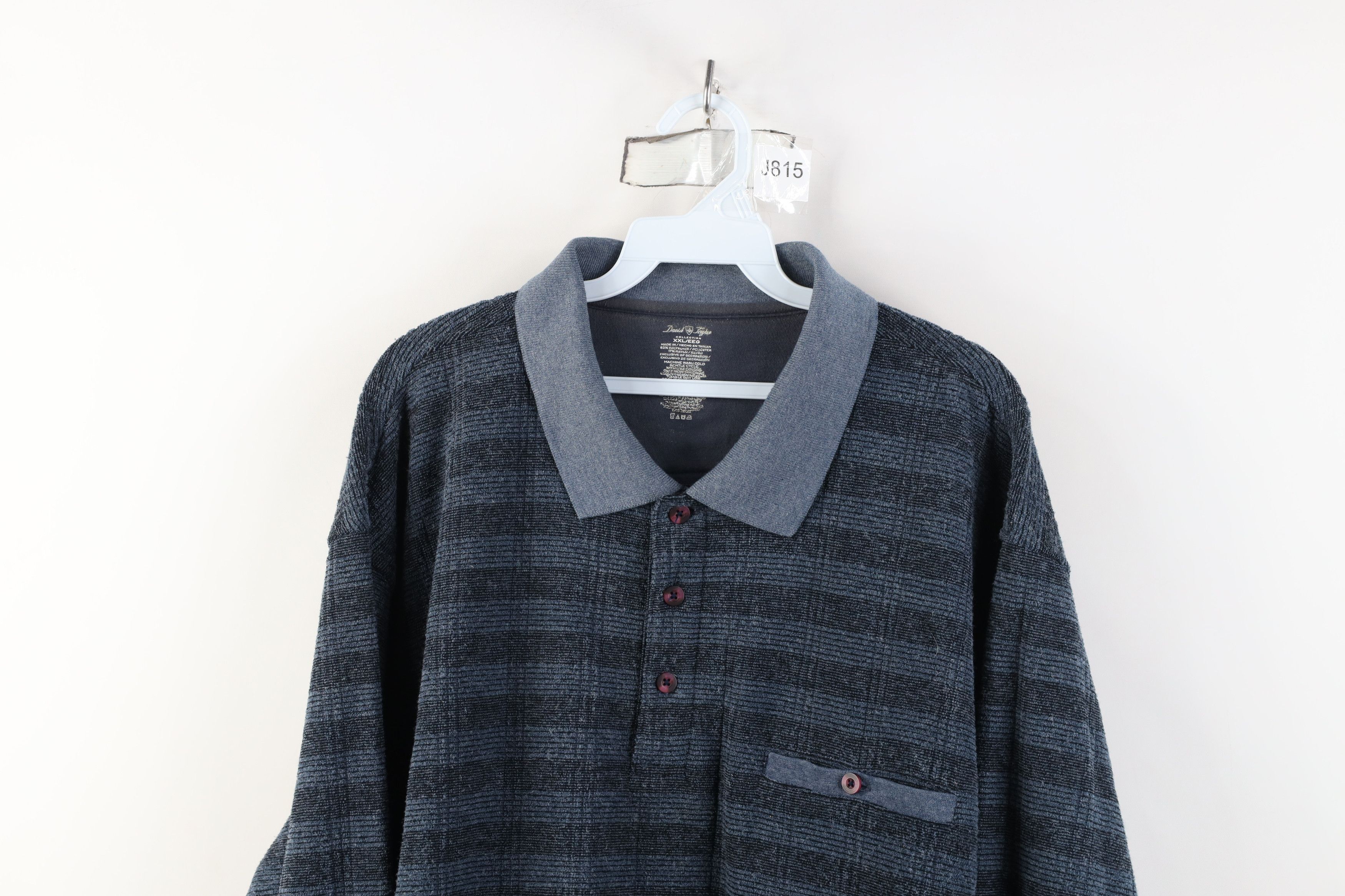 Vintage Vintage Streetwear Fleece Collared Pullover Sweatshirt Blue Size US XXL / EU 58 / 5 - 2 Thumbnail