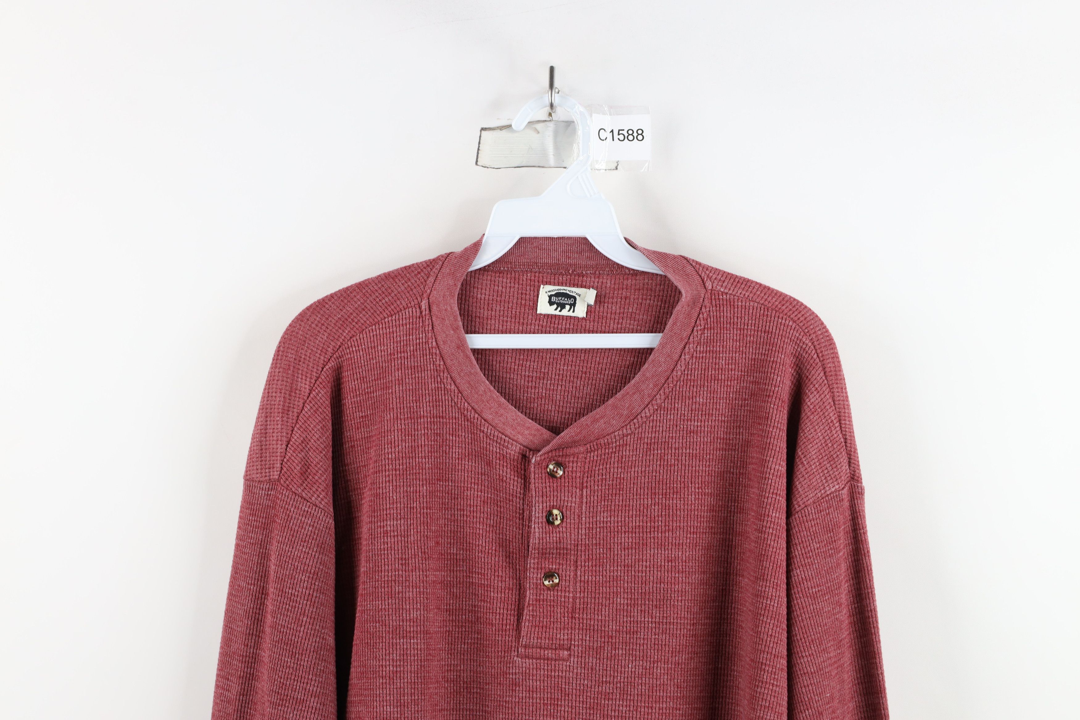 Vintage Vintage Y2K Streetwear Waffle Long Sleeve Henley T-Shirt Size US XXL / EU 58 / 5 - 2 Thumbnail
