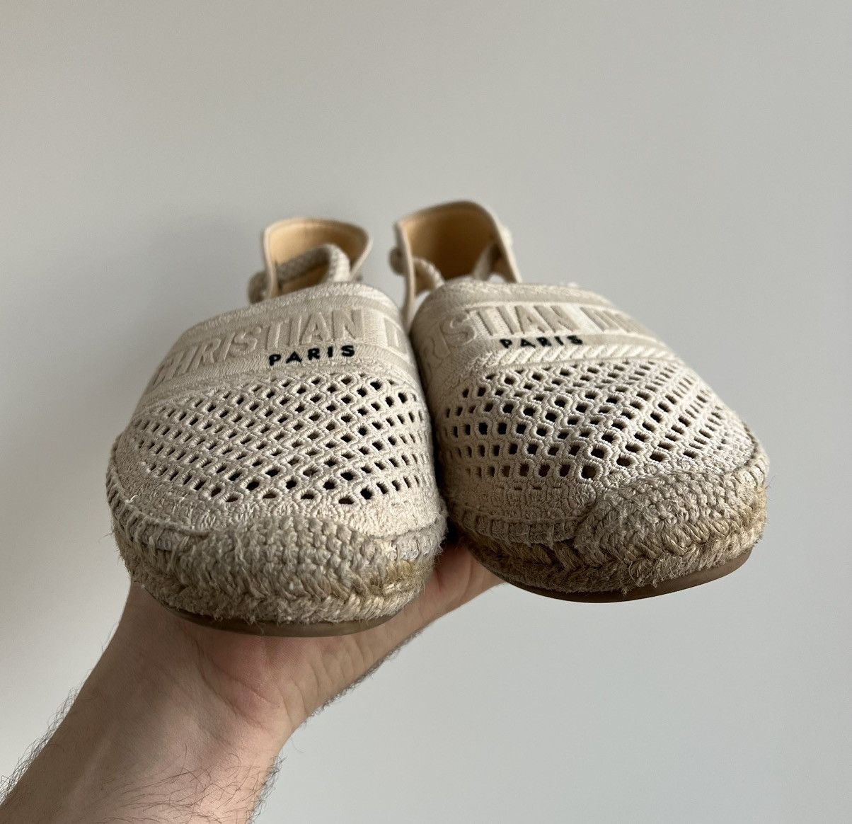 Christian Dior Monsieur × Dior Christian Dior Canvas Embroidered Beige Espadrilles Sandals Size US 10 / IT 40 - 4 Thumbnail