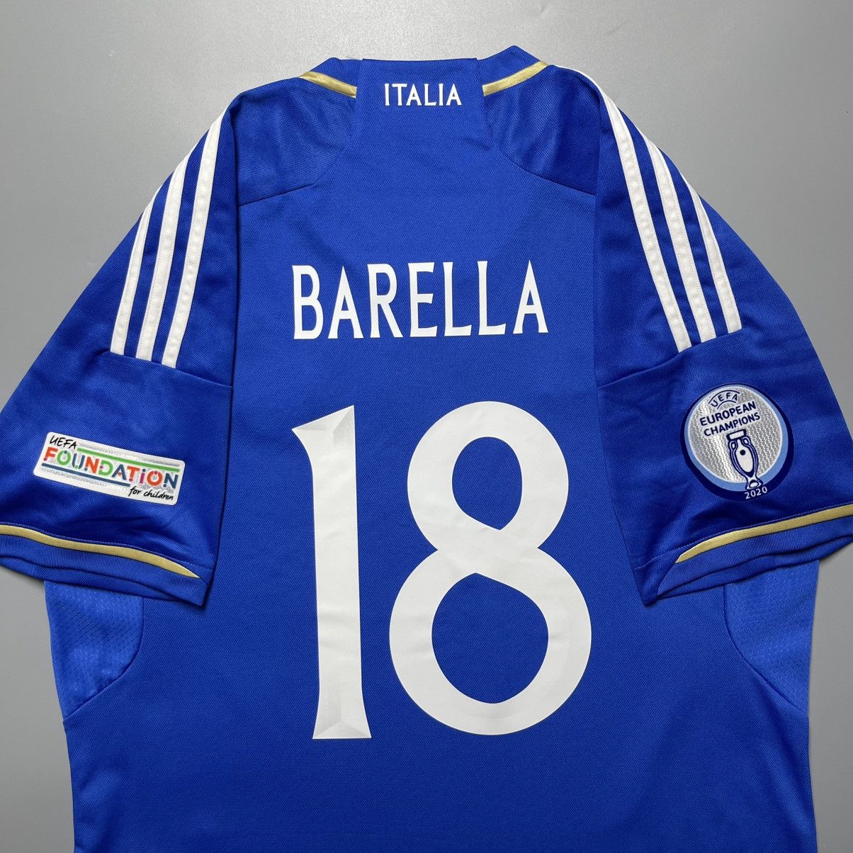 Adidas ITALY ADIDAS 2022/2023 FOOTBALL HOME JERSEY #18 BARELLA Size US L / EU 52-54 / 3 - 10 Thumbnail