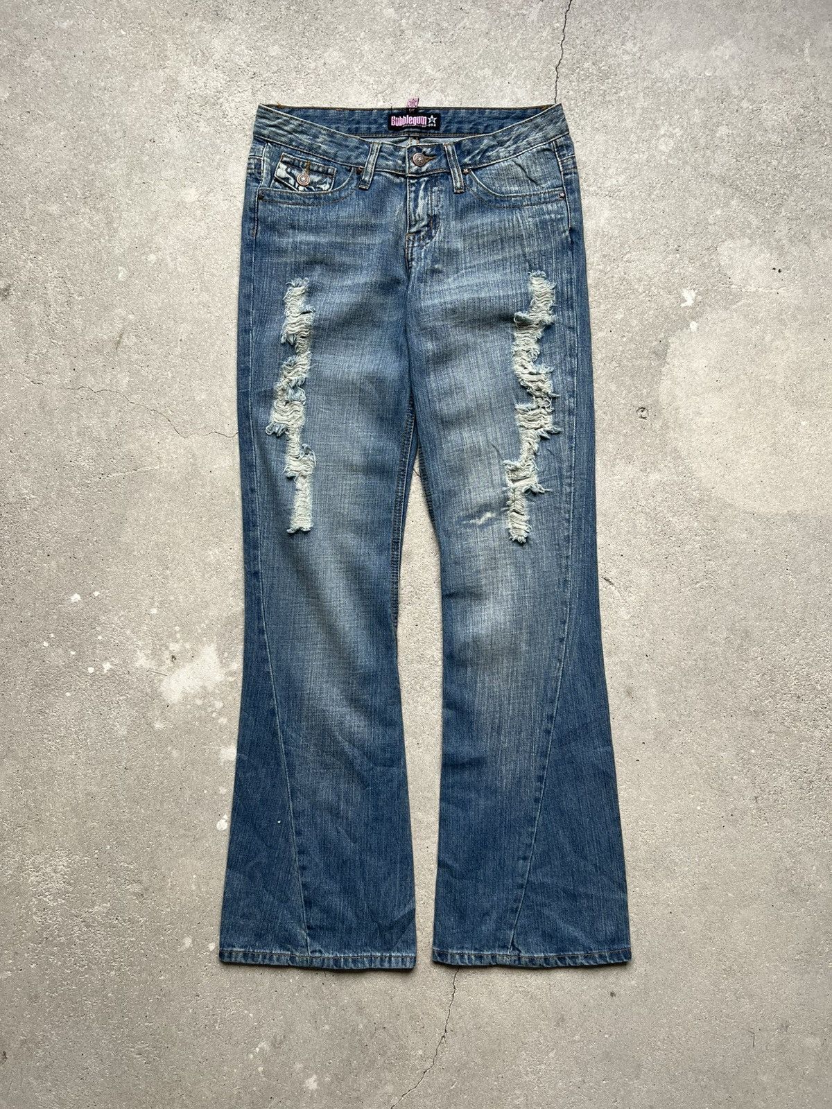 Hysteric Glamour × If Six Was Nine × Le Grande Bleu (L.G.B.) Rare Flared Distressed IfSixWasNine Junya LGB vintage jeans Size 28" / US 6 / IT 42 - 2 Thumbnail