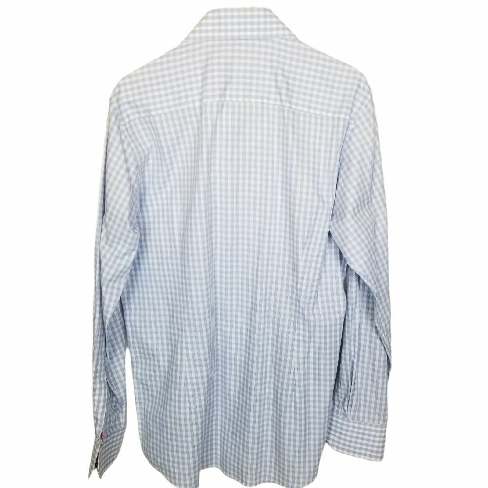 Eton Eton Mens Gingham Dress Shirt Floral Cuffs 42 Formal Wedding Size US XS / EU 42 / 0 - 7 Thumbnail