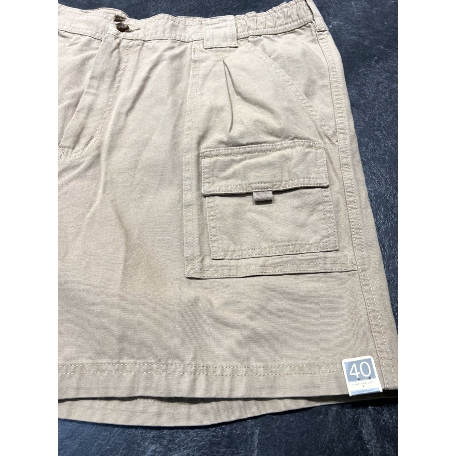 Vintage Saddlebred Casual Cargo Shorts 40x7 40W Beige Men Regular 40 7” Khaki Casual Saddlebred Mens Size US 40 / EU 56 - 6 Thumbnail