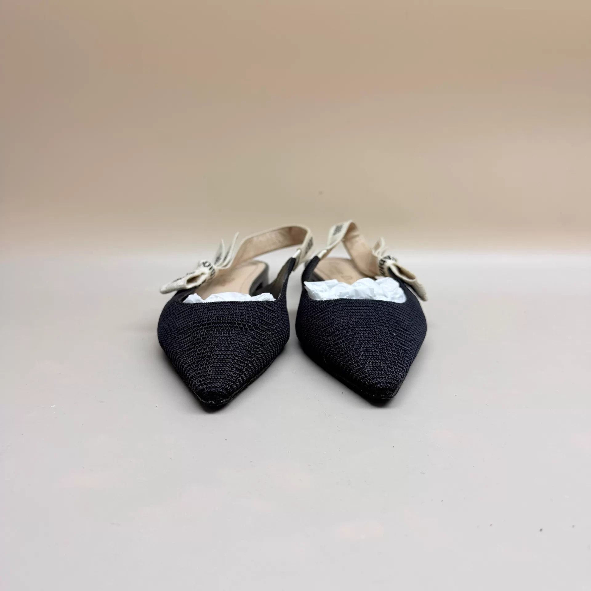 Dior Dior B&W Logo Embroidered Low-Heel Pumps 35 95 New Size US 4.5 / IT 34.5 - 2 Thumbnail