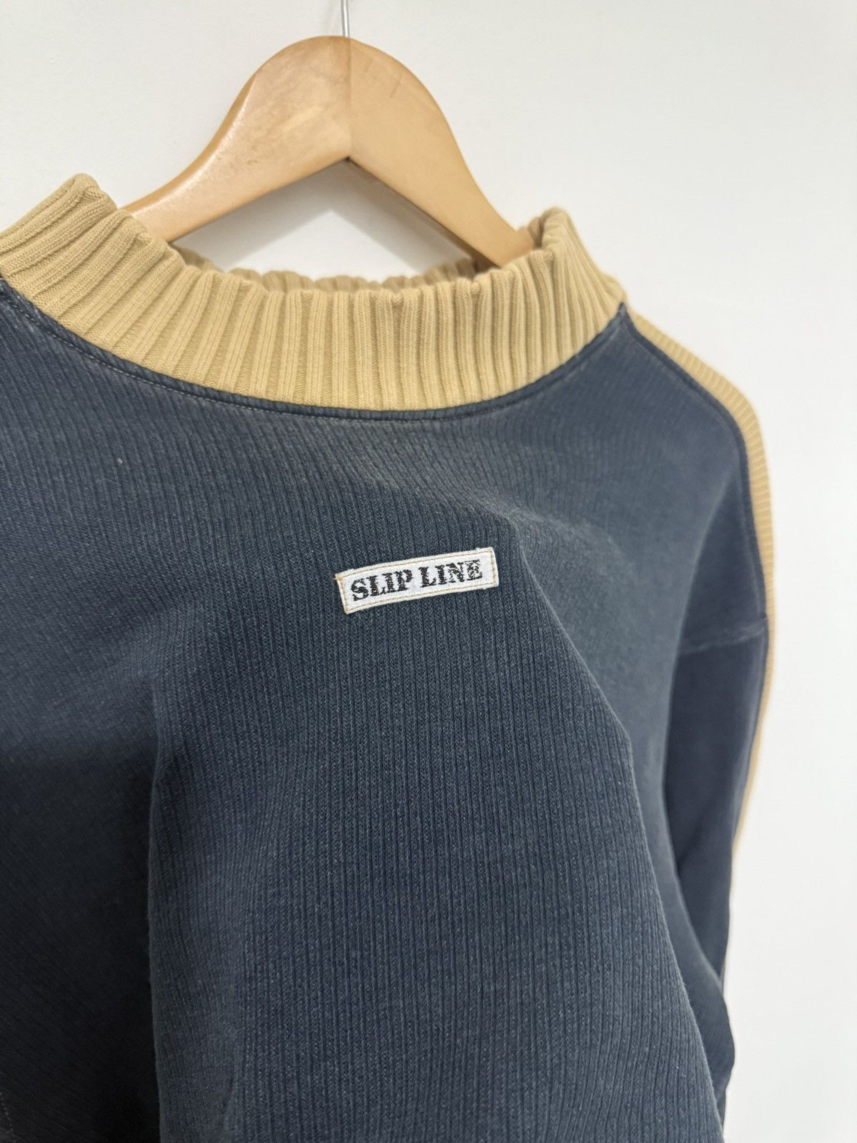 Japanese Brand Vintage 90s Slip Line Sun Faded Sweater Knit Size US L / EU 52-54 / 3 - 4 Thumbnail