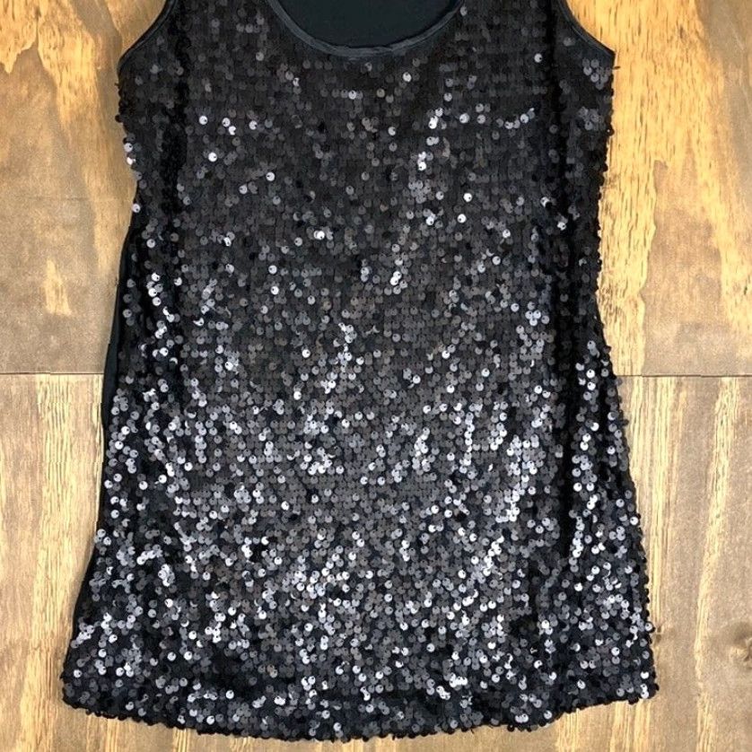 Express Express Tank Womens Sequin Black Scoop Neck Modal Blend Medium Size M / US 6-8 / IT 42-44 - 3 Thumbnail