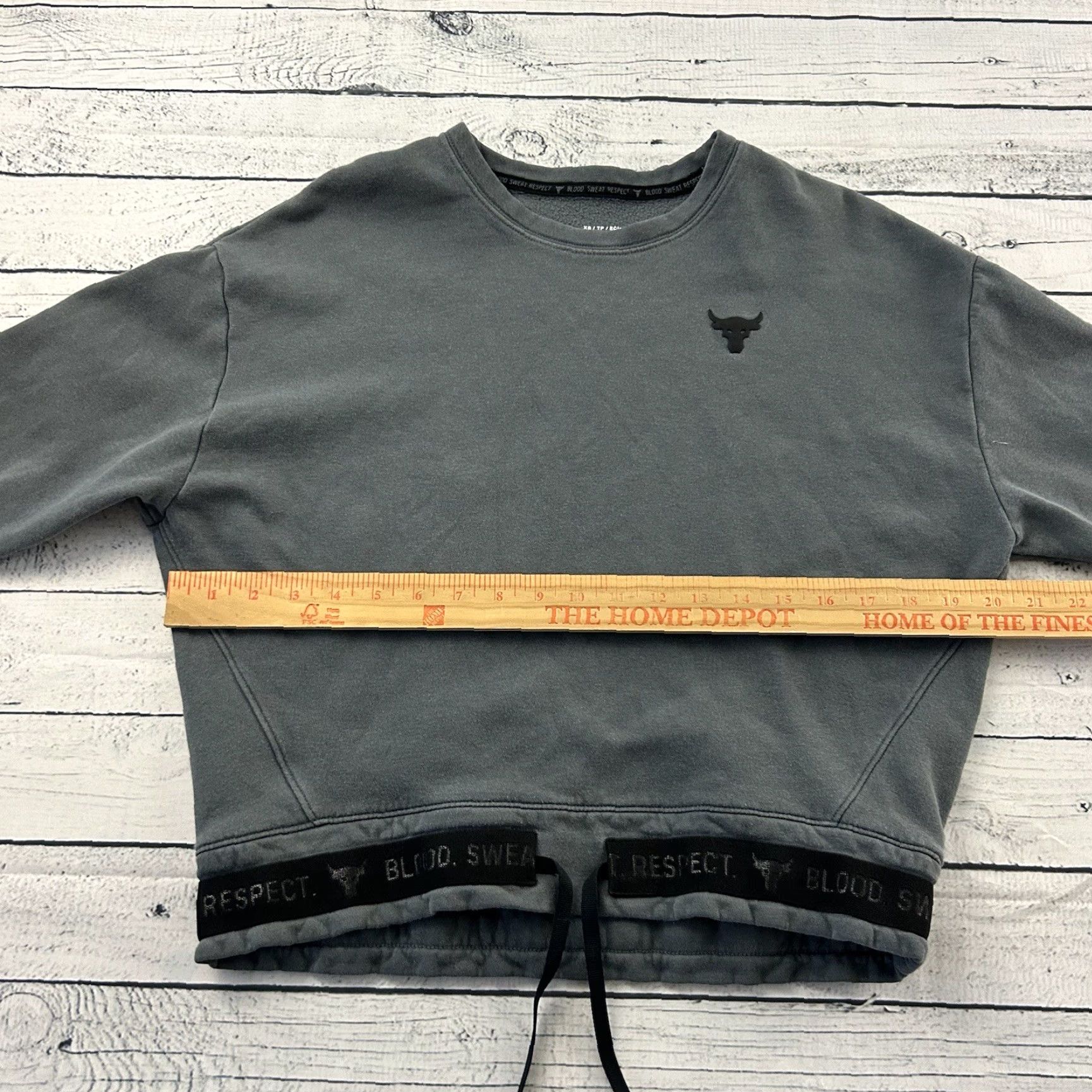 Under Armour Under Armour Project Rock Sweatshirt Women XS Gray Pullover Tie Bottom Activewear 90s? Size XS / US 0-2 / IT 36-38 - 5 Thumbnail