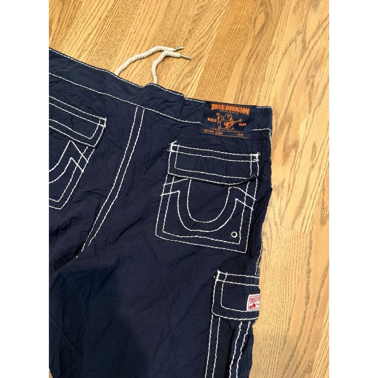 True Religion True Religion Swimwear Trunks Board Shorts Size 40 Navy Blue Cotton Nylon Men Size US 40 / EU 56 - 2 Thumbnail