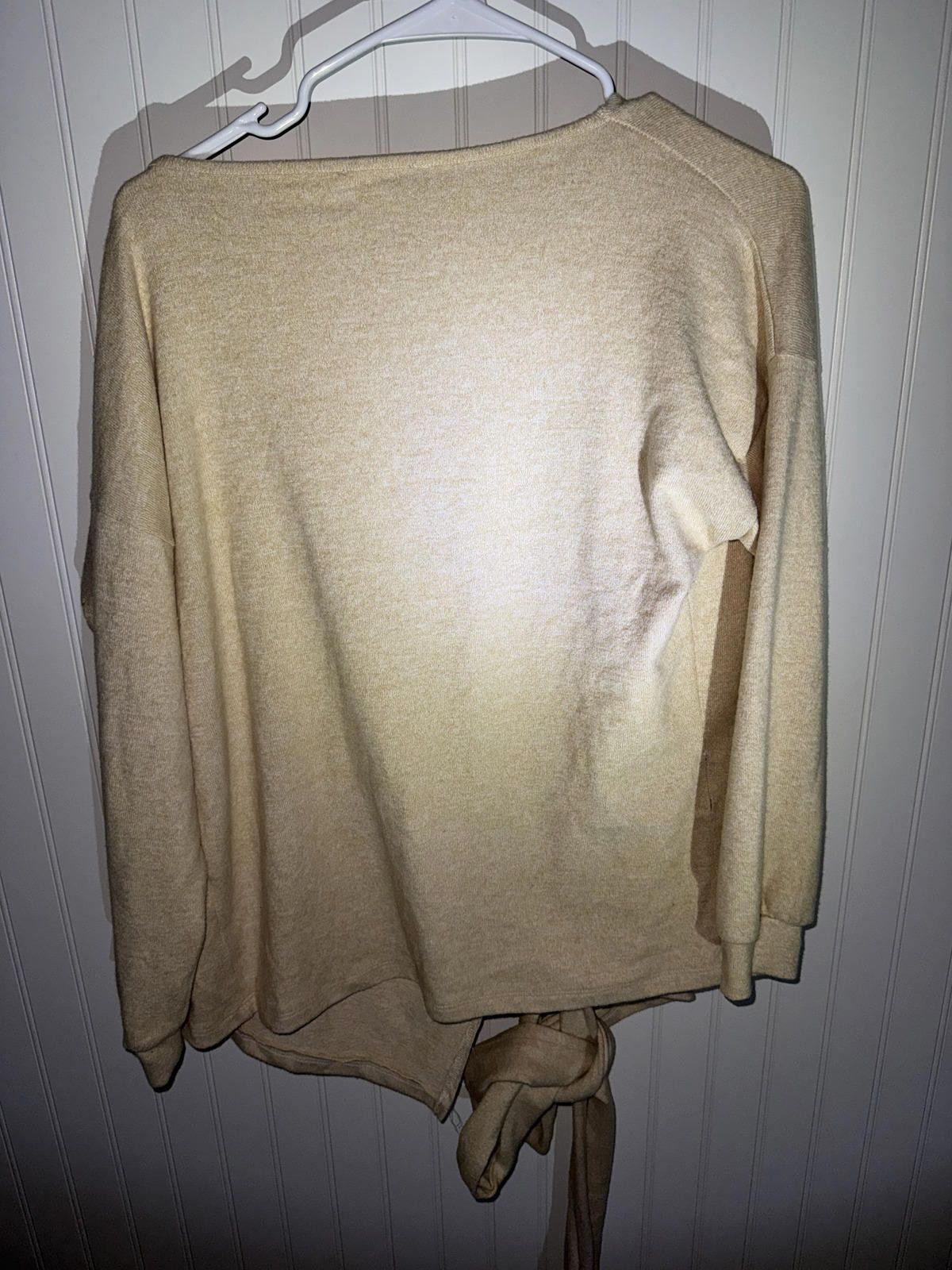 Other Milan Kiss Beige Wrap Sweater with Tie Detail, Size S Size S / US 4 / IT 40 - 3 Thumbnail