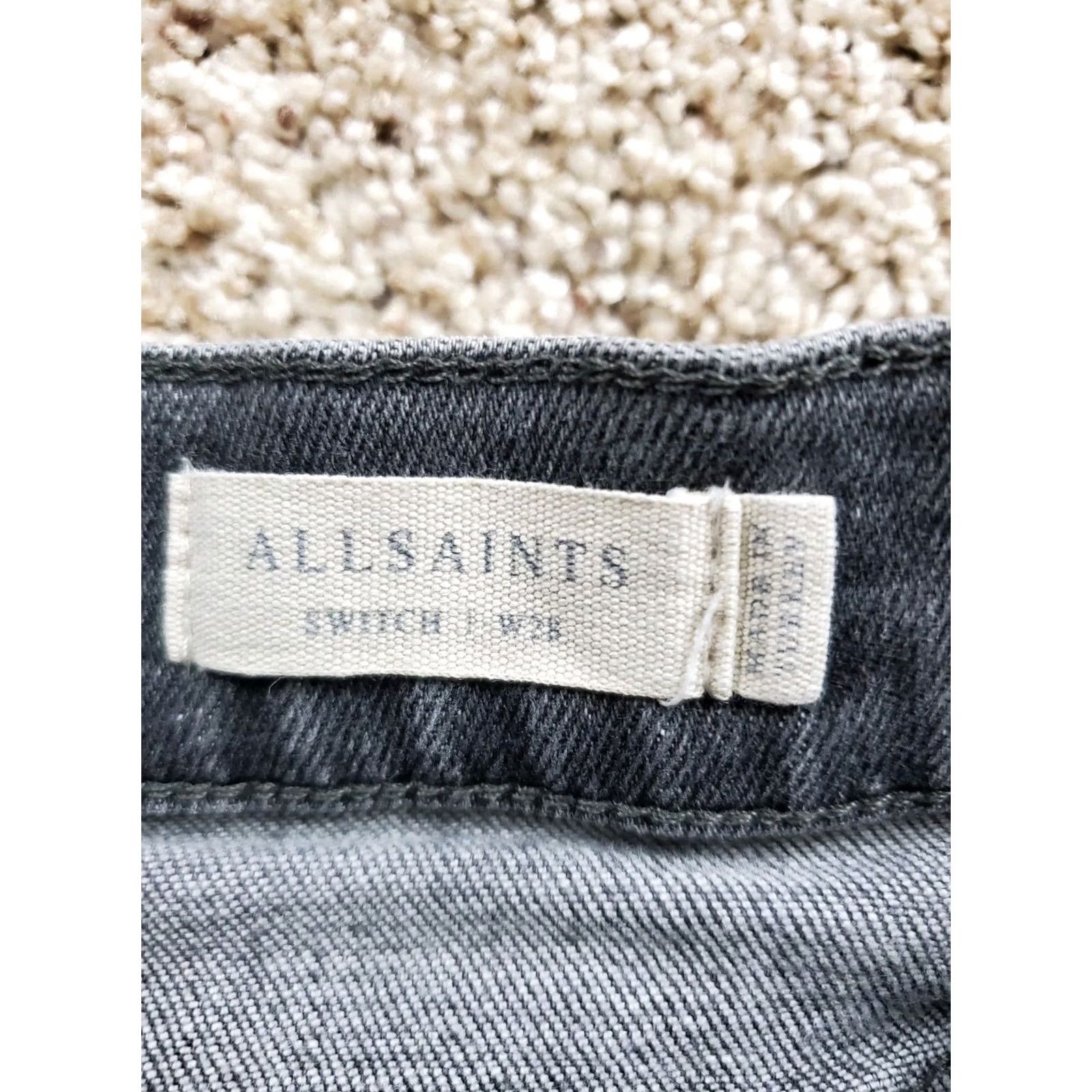 Allsaints AllSaints Barge Shorts Size 28 Mens Black Denim Distressed? No Distressed 9in Inseam Zip Button Pockets Belt Loops Regular Fit Size US 28 / EU 44 - 3 Thumbnail