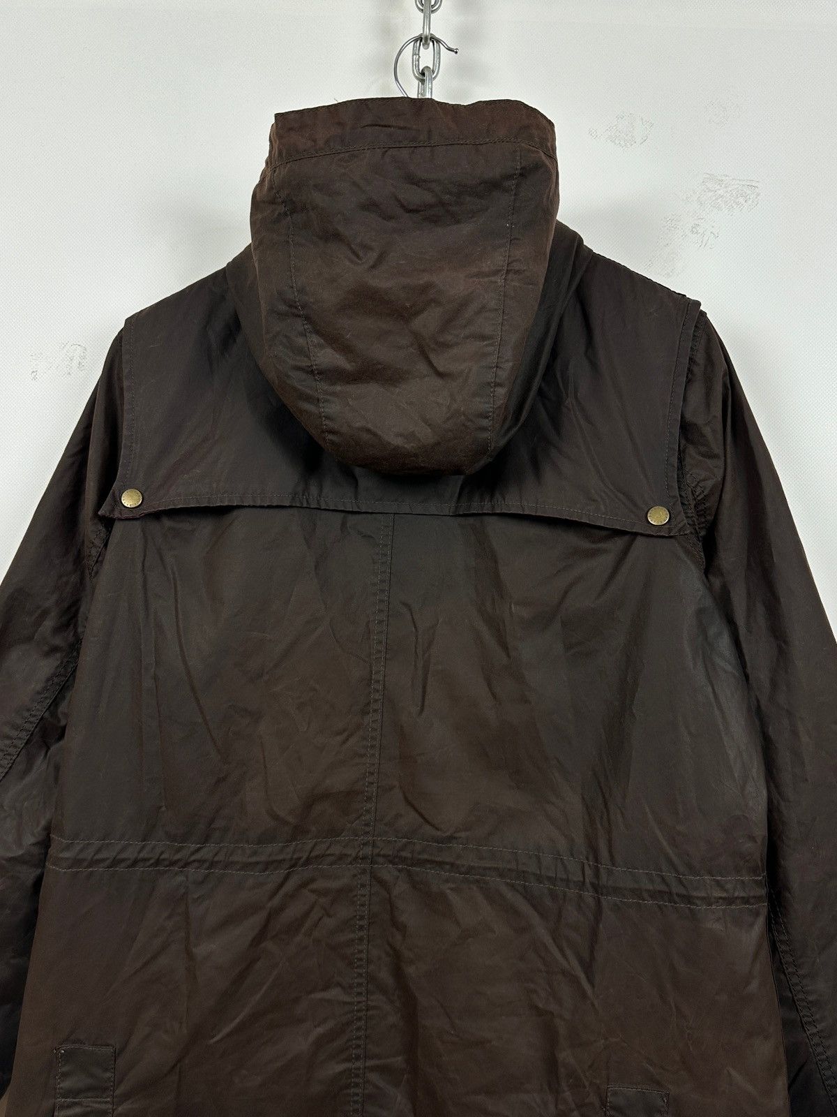 Barbour Retail Vintage Durham Brown Waxed Coat Jacket