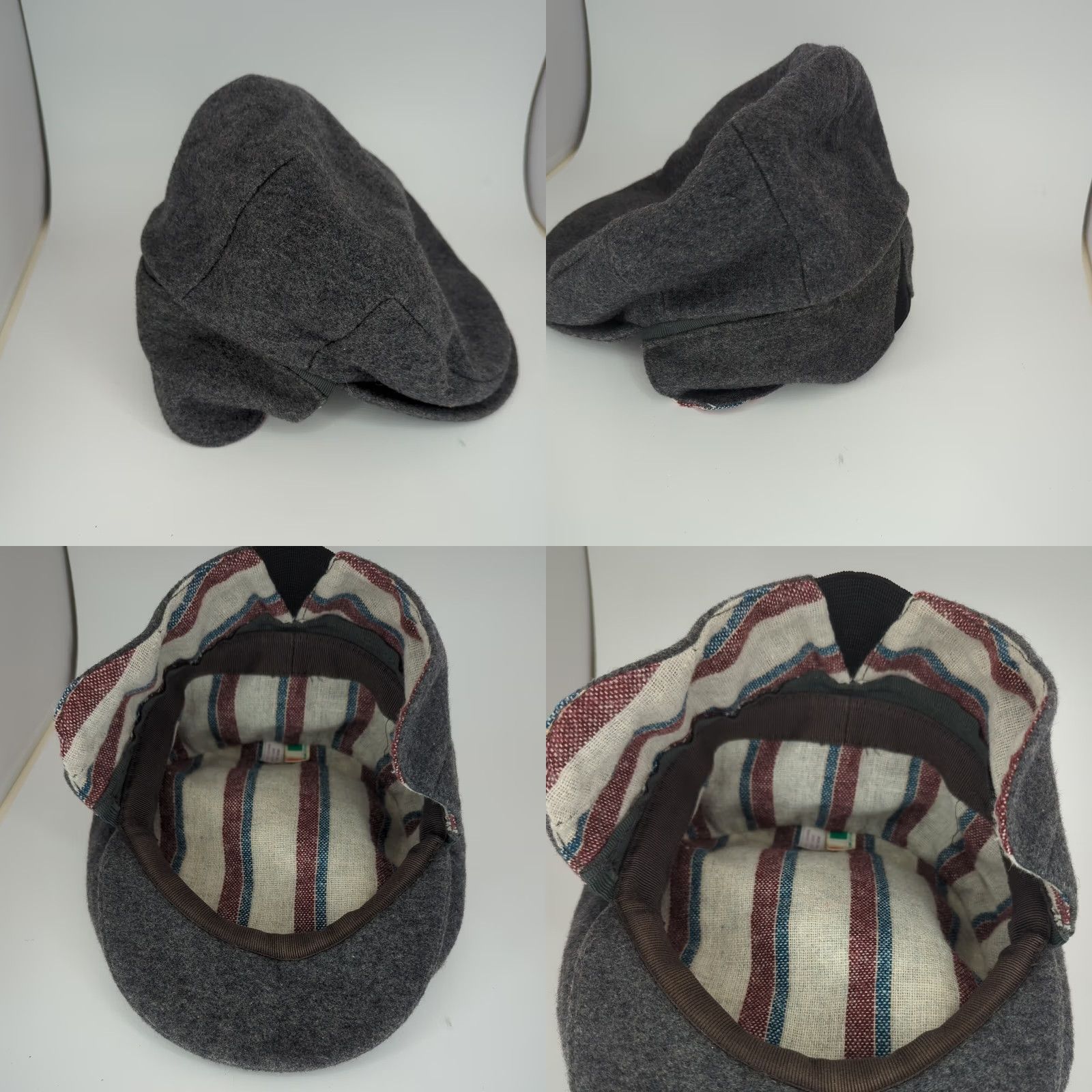 Vintage VINTAGE Newsboy Cap Hat Wool Blend Gray Lined Ear Flaps Made in Italy M Men 90s Cap Size ONE SIZE - 8 Thumbnail