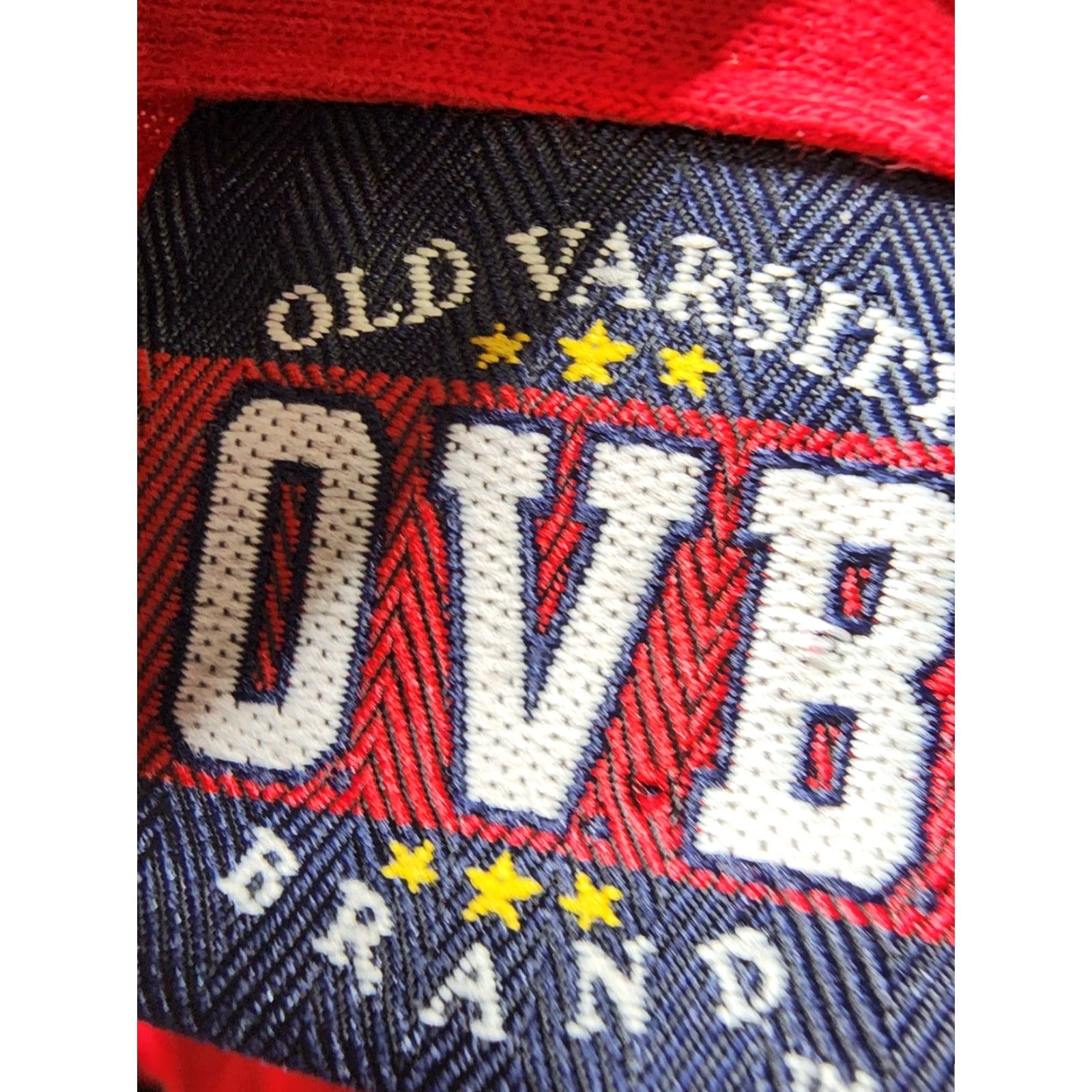 Vintage VINTAGE Old Varsity T-Shirt Mens L United States Of America Embroidered Red Cotton Short Sleeve Crew Neck 90s Flag Size US L / EU 52-54 / 3 - 5 Thumbnail