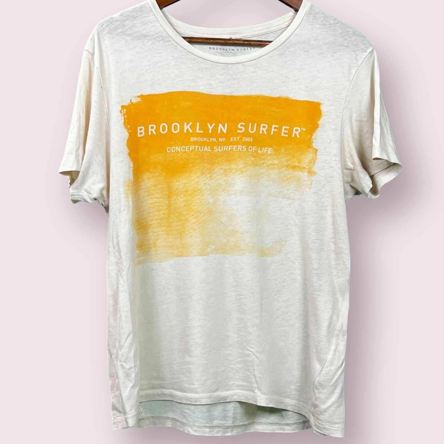 Brooklyn Cloth Brooklyn Surfer Men's Logo T Orange Sunset Sz S Natural Size US S / EU 44-46 / 1 - 1 Thumbnail