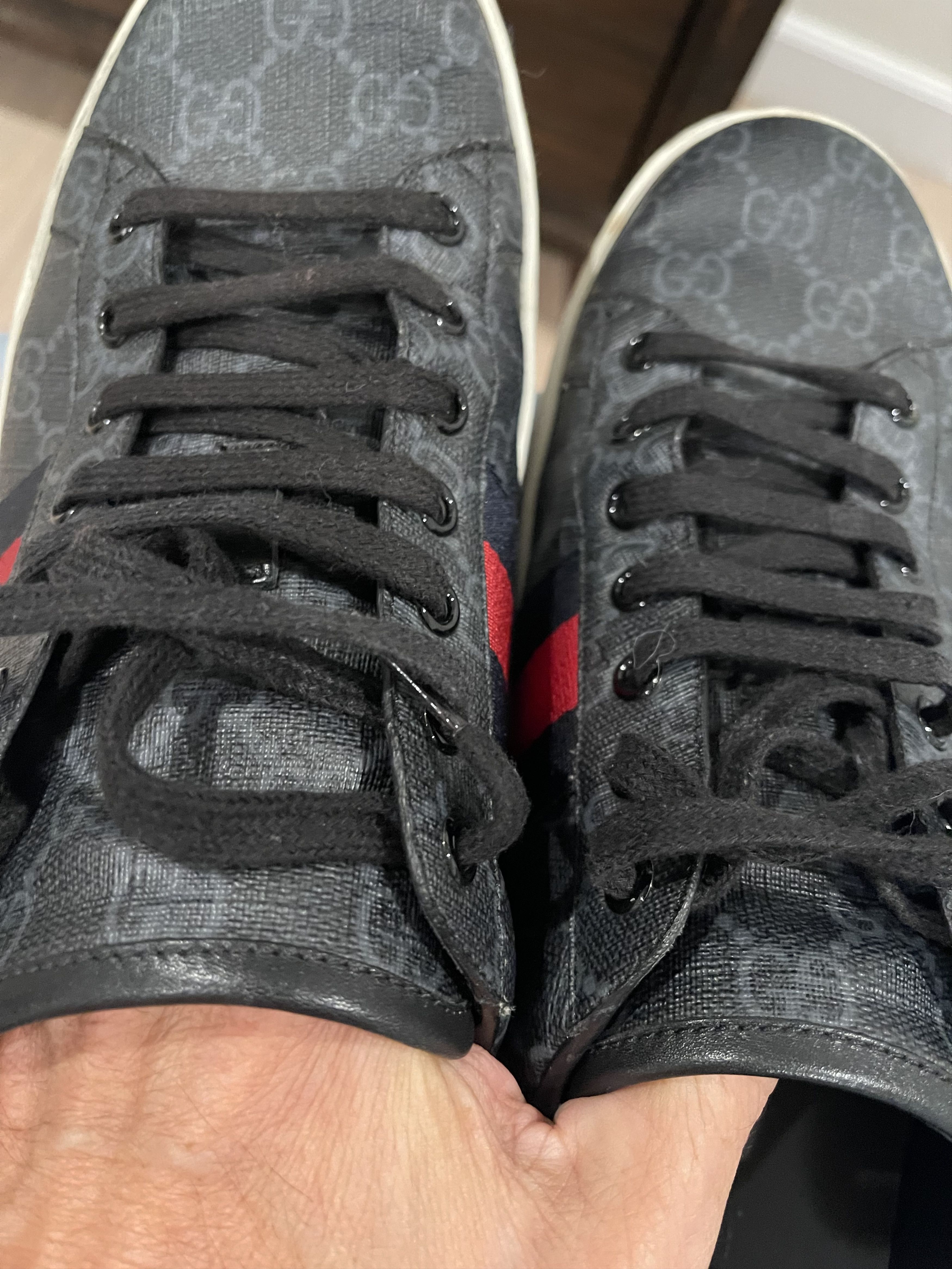 Gucci Gucci Ace – GG Supreme – Red/Purple Heels size 43 Size US 10.5 / EU 43-44 - 7 Thumbnail