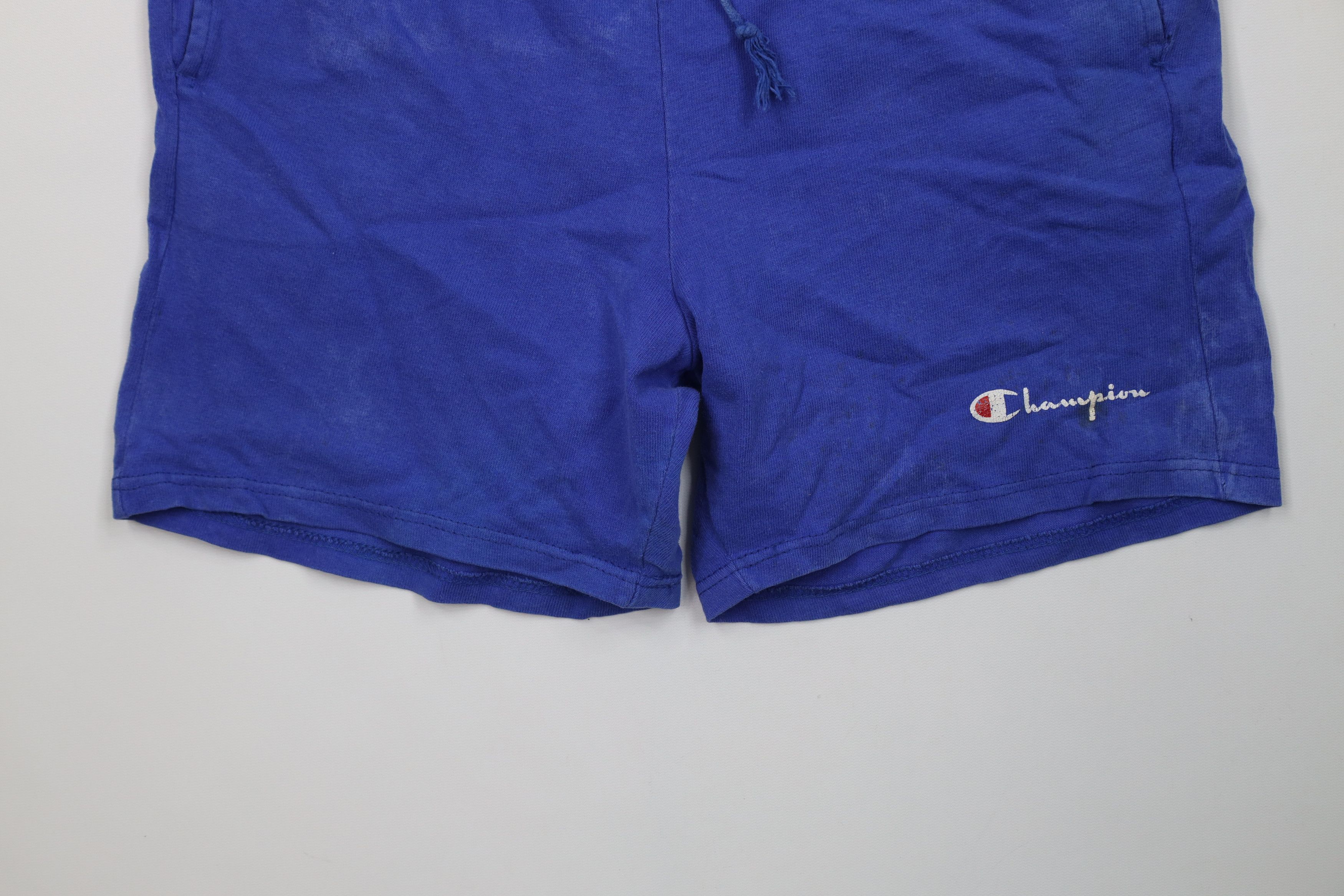 Champion Vintage 90s Champion Spell Above Knee Shorts Blue Cotton USA Size US 32 / EU 48 - 4 Thumbnail