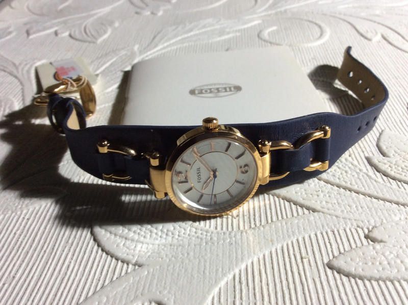Fossil Fossil ladies navy leather strap watch Size ONE SIZE - 1 Thumbnail