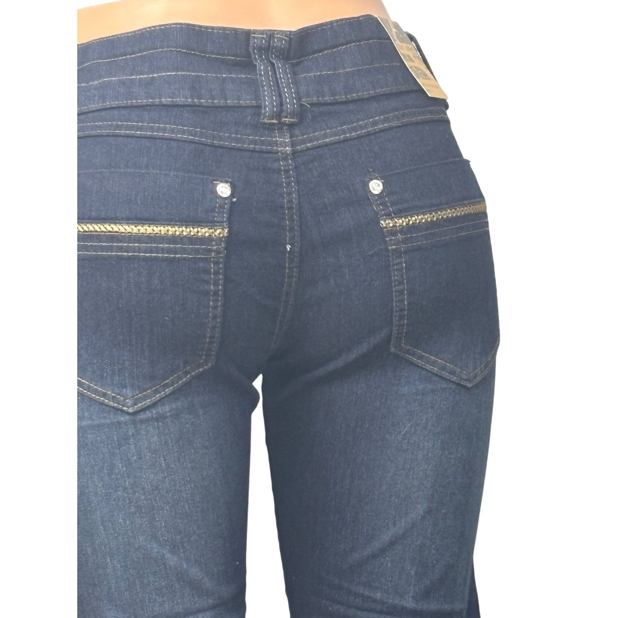 Other Out Jeans Women’s Cross-stitch Straight Leg Stretch Jeans, D Size 28" / US 6 / IT 42 - 11 Thumbnail