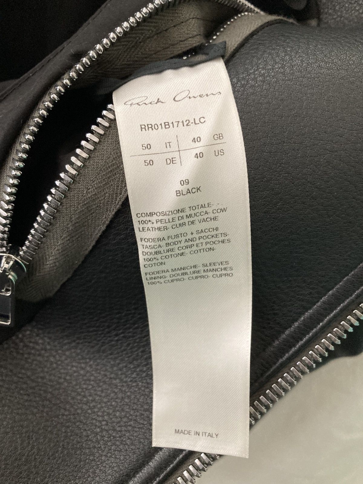 Rick Owens NEVER WORN/ Rick Owens Black Kunst Leather Jacket Size US M / EU 48-50 / 2 - 13 Thumbnail