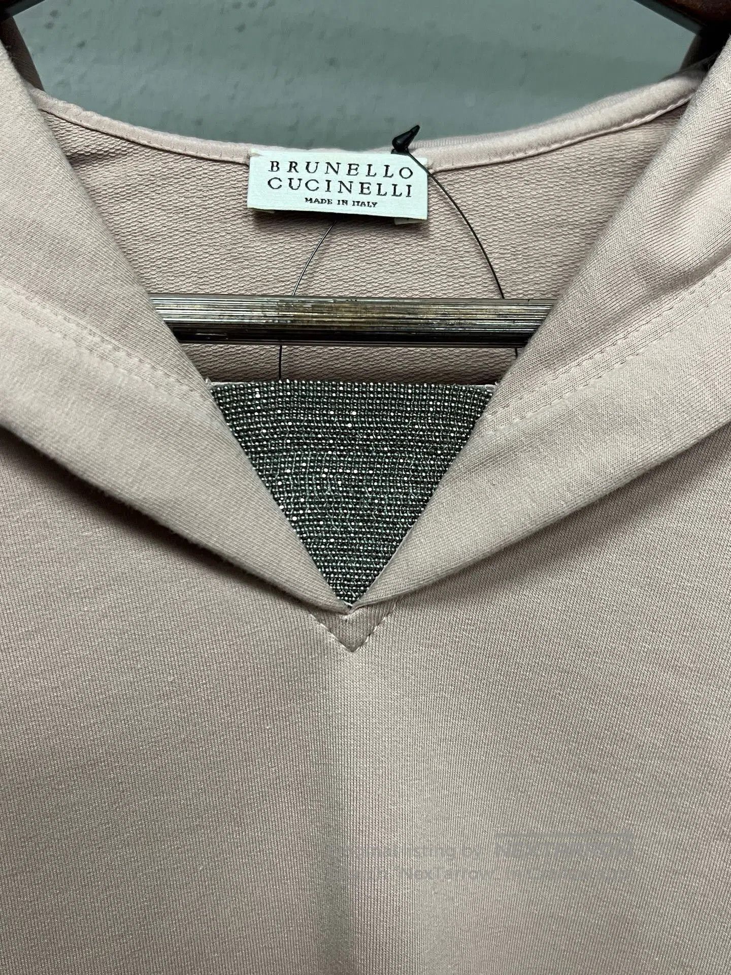 Brunello Cucinelli pink cropped embellished hoodie. Size S / US 4 / IT 40 - 3 Thumbnail